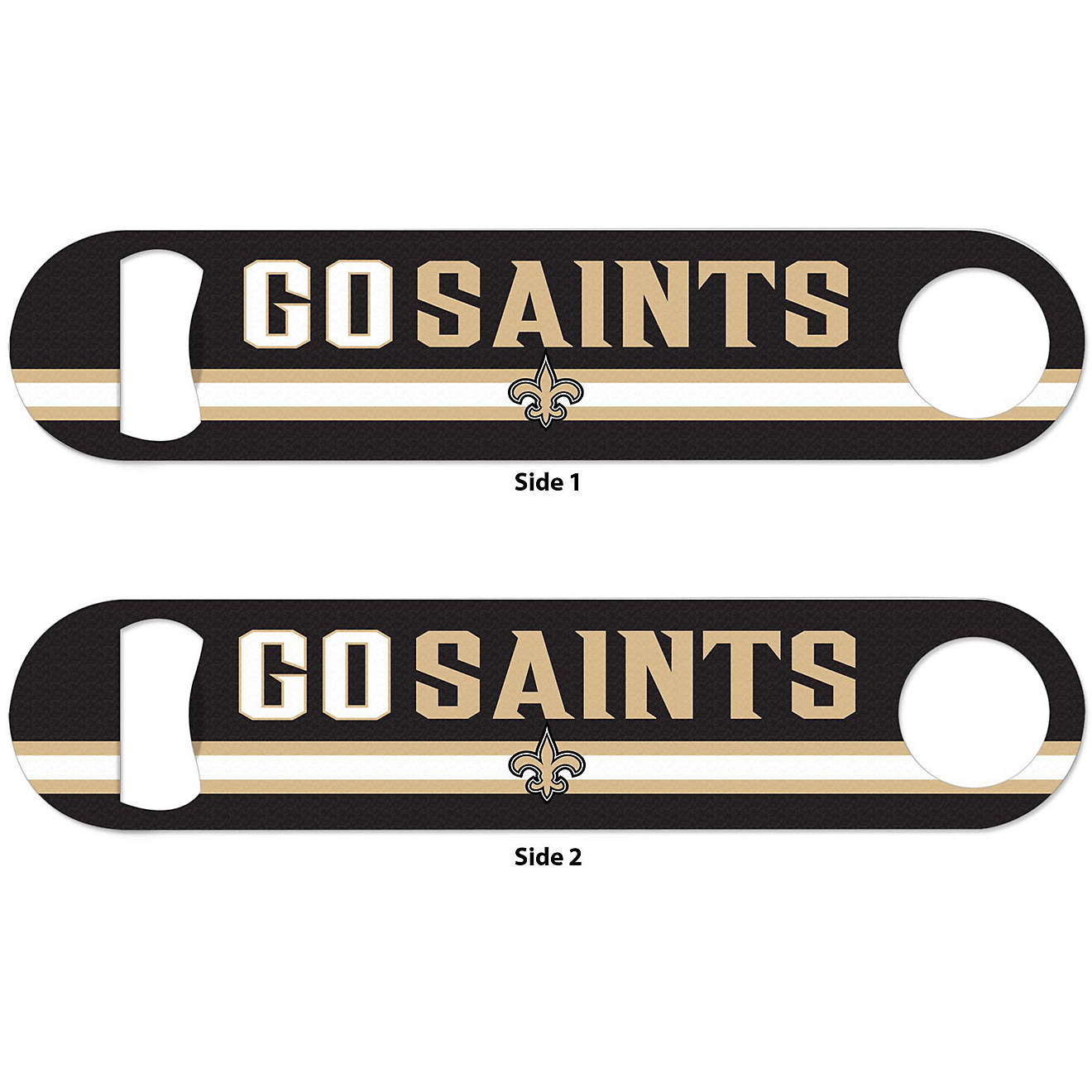 WinCraft New Orleans Saints Slogan 2-Sided Metal Bottle Opener                                                                   - view number 1
