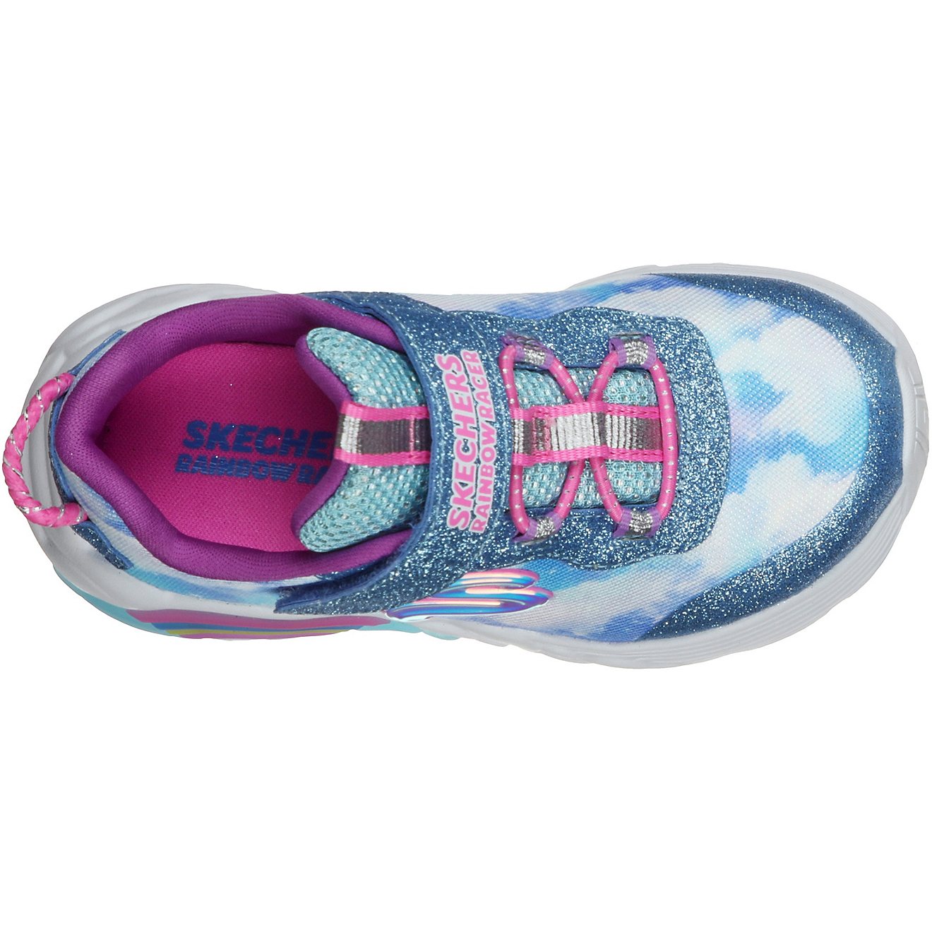 SKECHERS Girls' Toddler S Lights Rainbow Racer Shoes                                                                             - view number 4