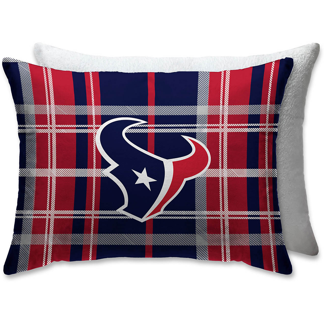 Pegasus Sports Houston Texans Plaid 20 in x 26 in Bed Pillow                                                                     - view number 1