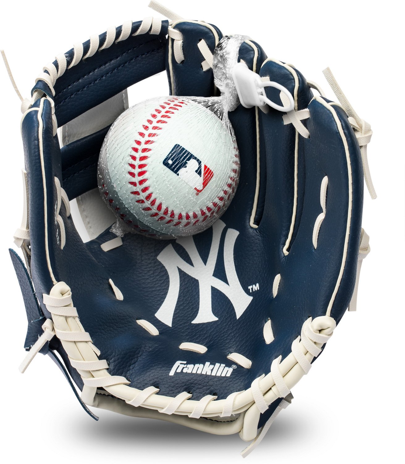 Franklin Youth MLB New York Yankees Tball Glove and Ball Set Academy