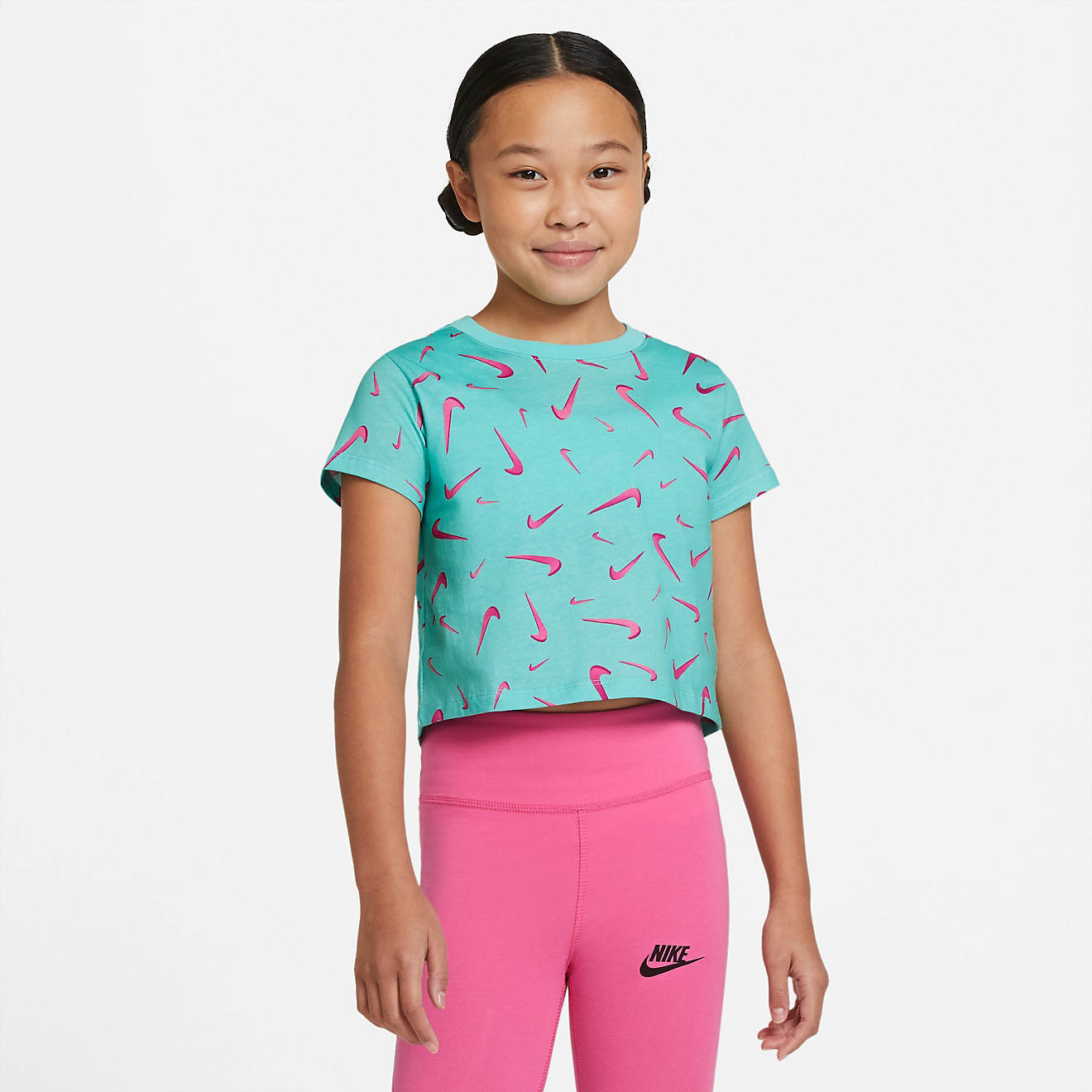 Nike™ Girls' Swoosh Cropped T-shirt | Academy