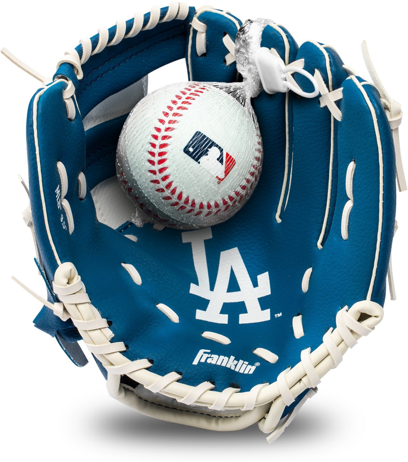 Franklin Youth MLB Los Angeles Dodgers Tball Glove and Ball Set Academy