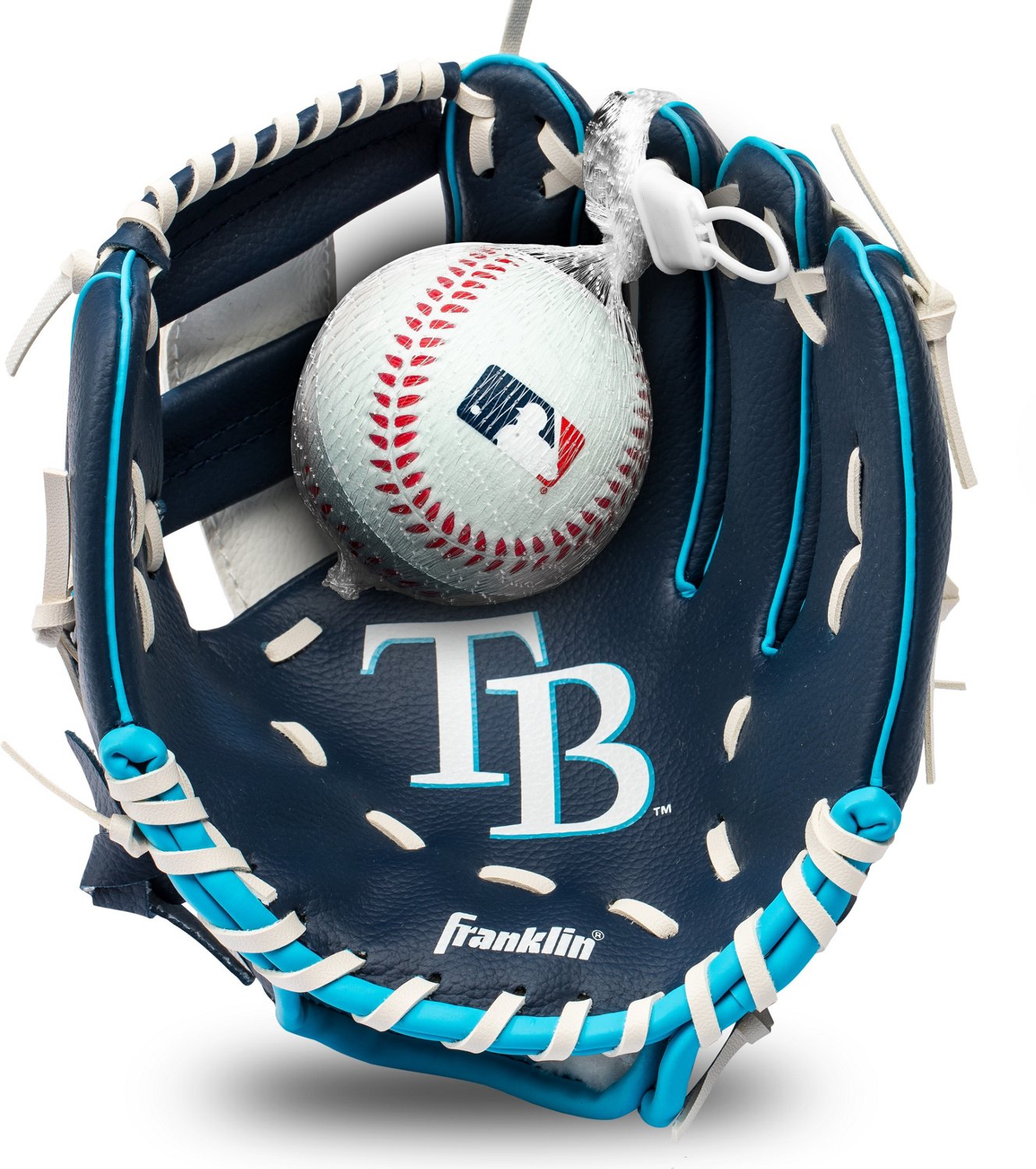 Franklin Youth MLB Tampa Bay Rays Tball Glove and Ball Set Academy