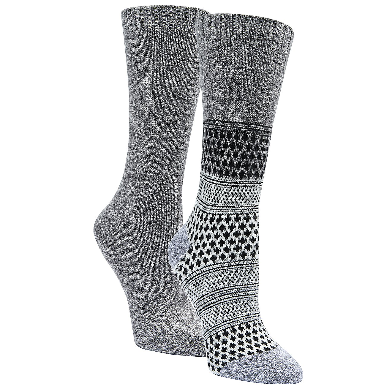 Magellan Outdoors Women's Cable Block Pattern Crew Socks 2-Pack                                                                  - view number 1