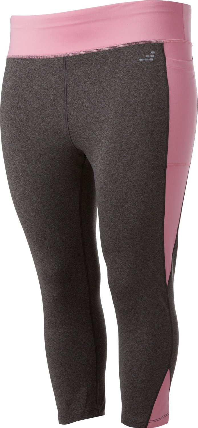 BCG Women's Contrast Pieced Plus Size Crop Leggings Academy