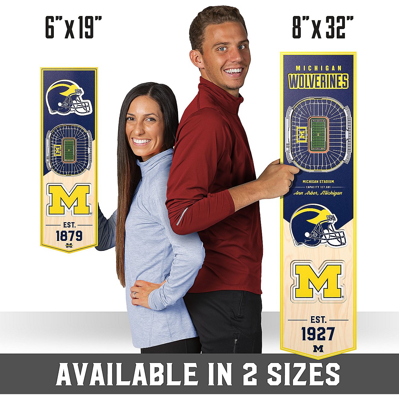 YouTheFan University of Michigan 8 in x 32 in 3-D Stadium Banner                                                                 - view number 7