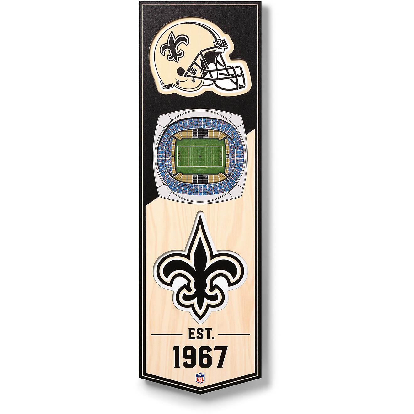 YouTheFan New Orleans Saints 6 x 19 in 3-D Stadium Banner                                                                        - view number 1