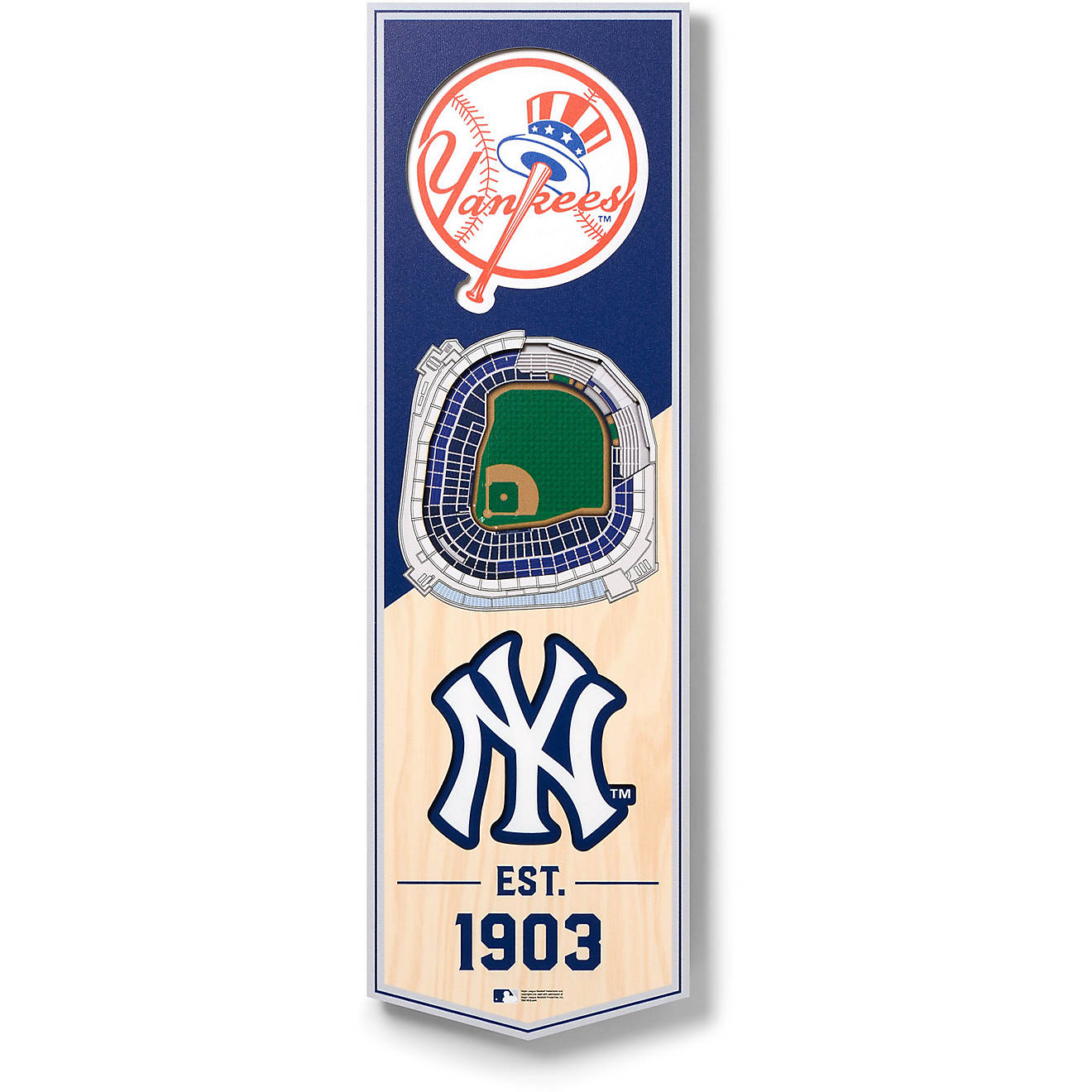 YouTheFan New York Yankees 6 x 19 in 3-D Stadium Banner                                                                          - view number 1