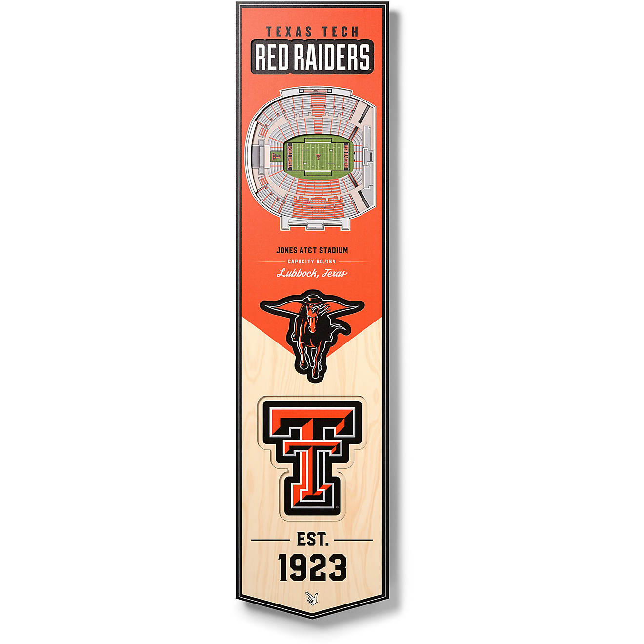 YouTheFan Texas Tech University 8 x 32 in 3-D Stadium Banner                                                                     - view number 1