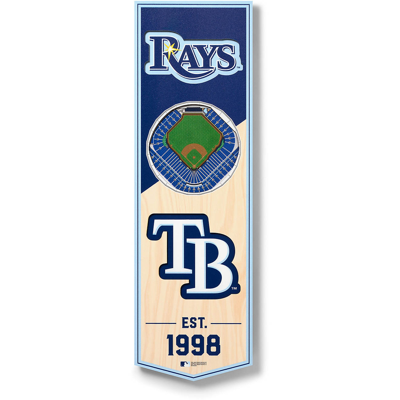 YouTheFan Tampa Bay Rays 6 x 19 in 3-D Stadium Banner                                                                            - view number 1