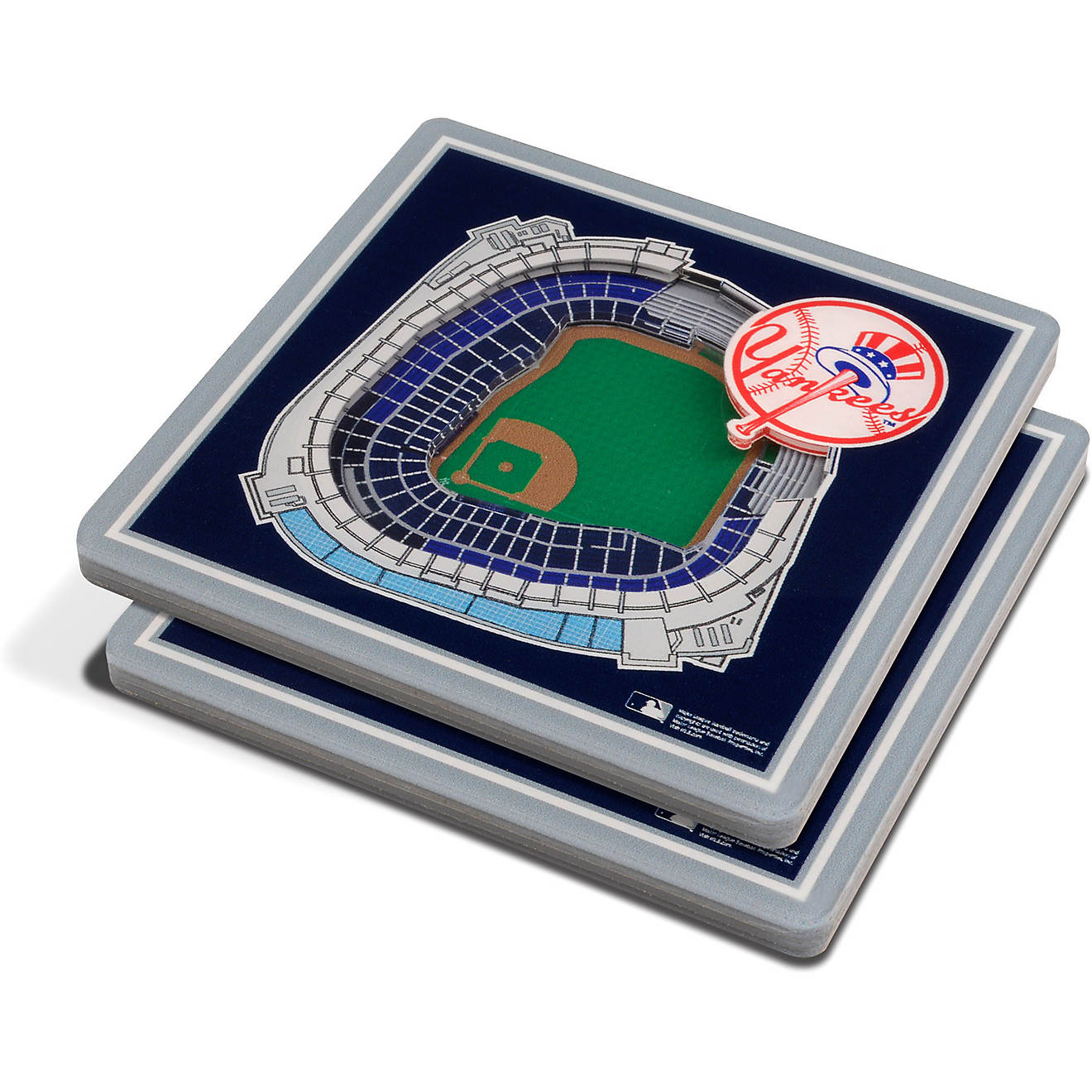 YouTheFan New York Yankees 3-D Stadium Views 2-Piece Coaster Set                                                                 - view number 1