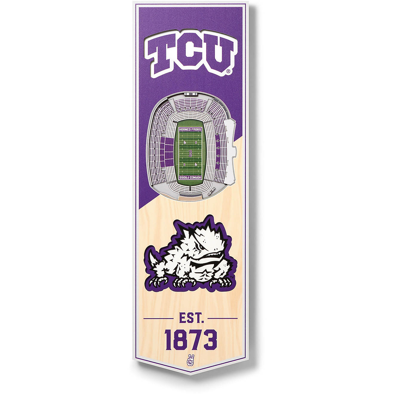YouTheFan Texas Christian University 6 x 19 in 3-D Stadium Banner                                                                - view number 1