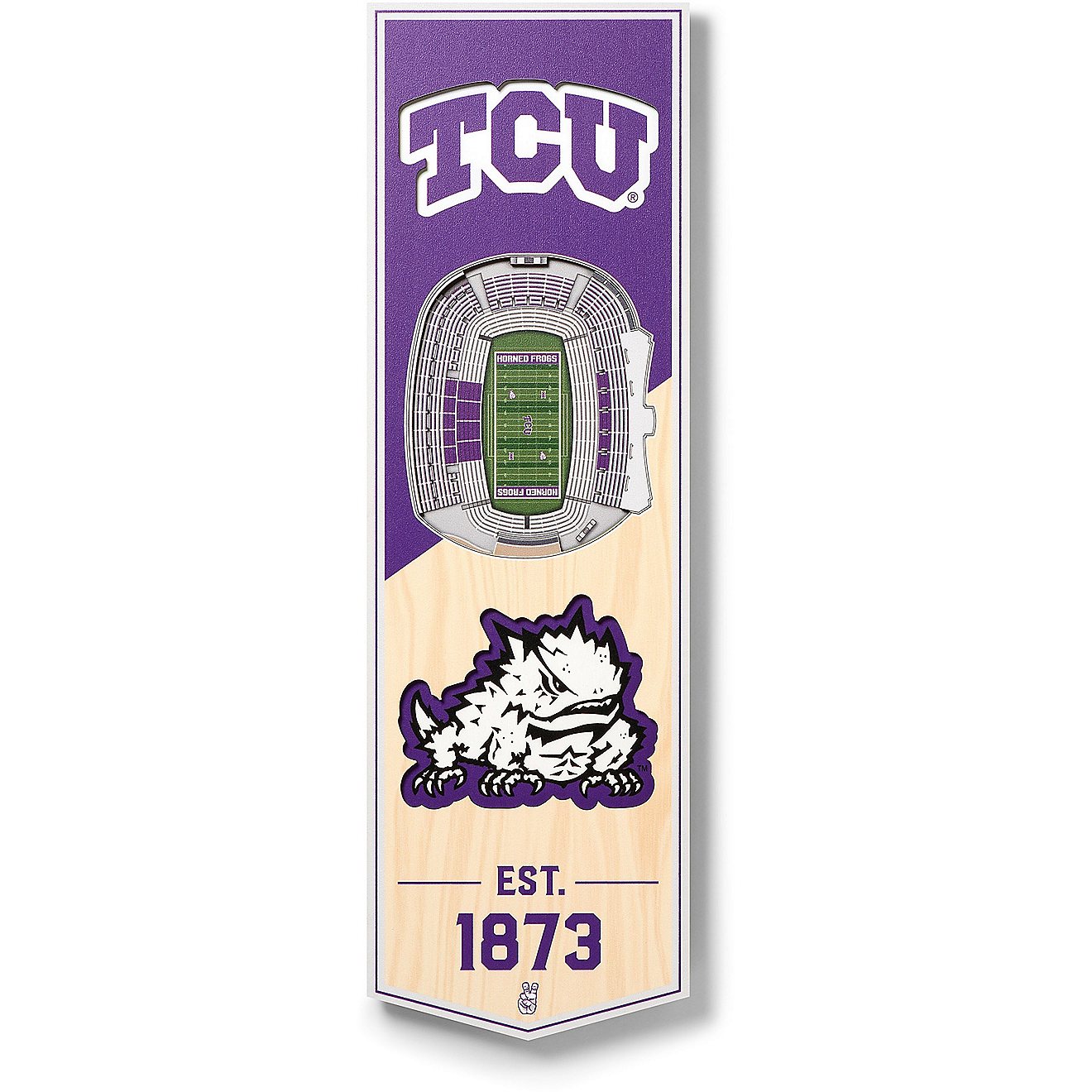 YouTheFan Texas Christian University 6 x 19 in 3-D Stadium Banner                                                                - view number 1