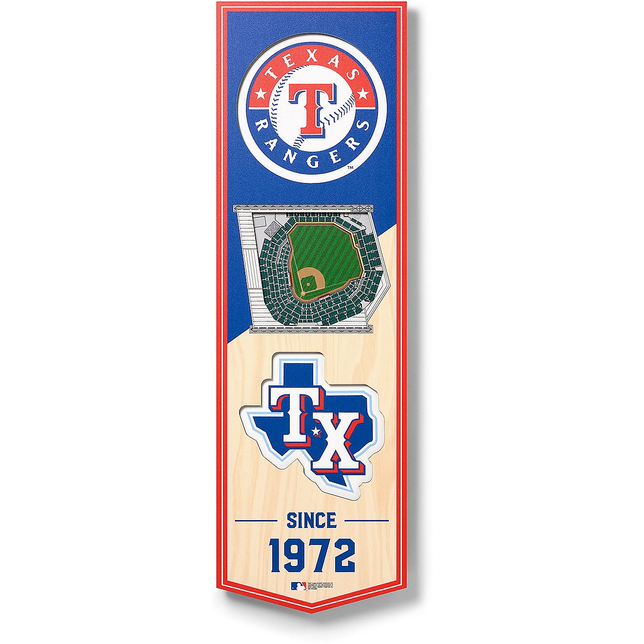 YouTheFan Texas Rangers 6 x 19 in 3-D Stadium Banner                                                                             - view number 1
