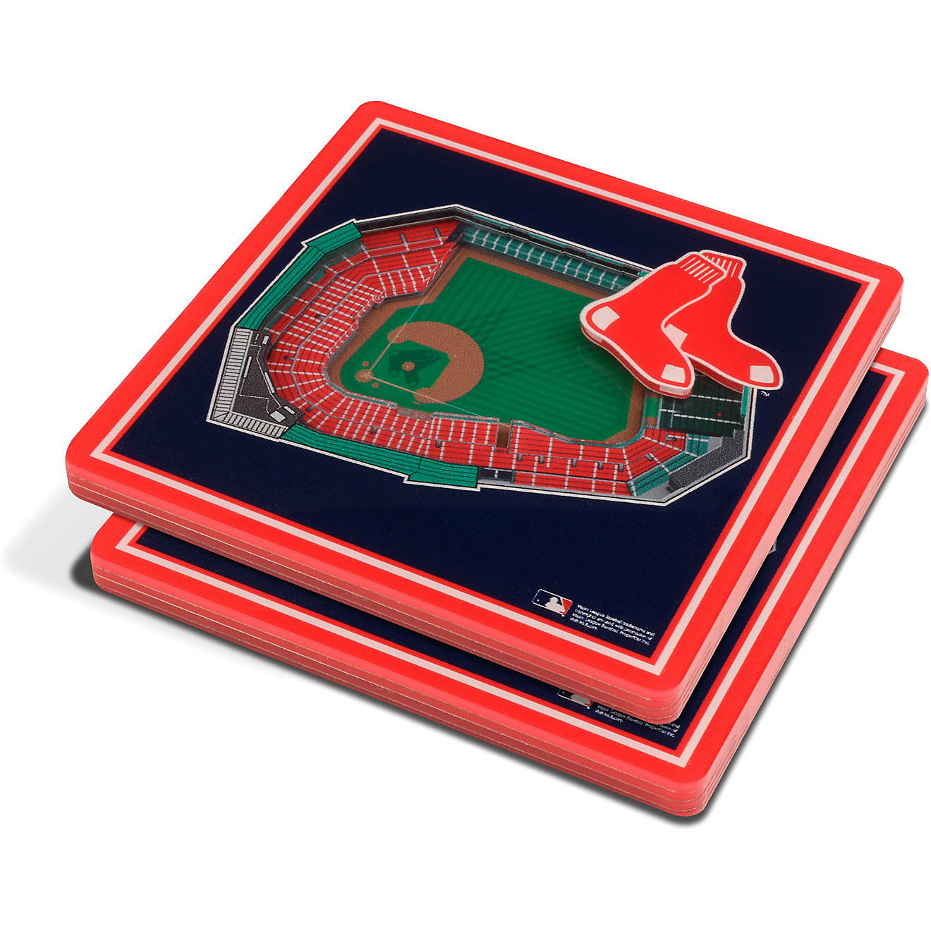 YouTheFan Boston Red Sox 3-D Stadium Views 2-Piece Coaster Set                                                                   - view number 1