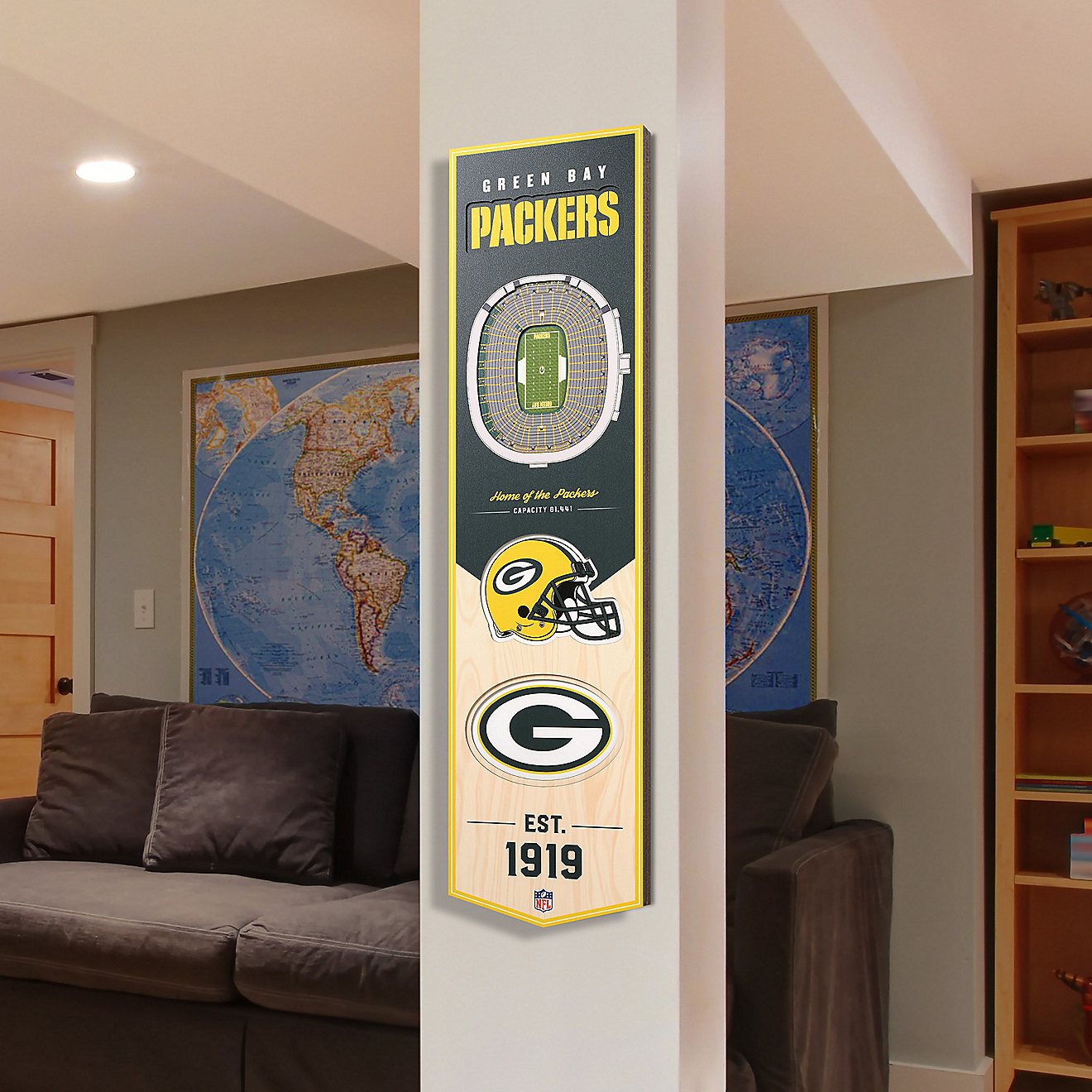 YouTheFan Green Bay Packers 8 in x 32 in 3-D Stadium Banner                                                                      - view number 2