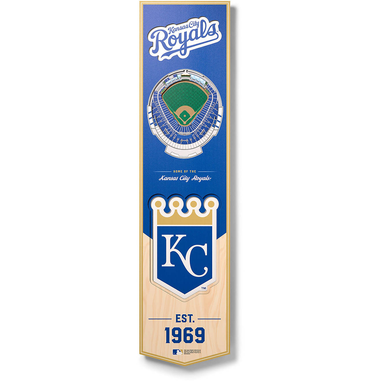 YouTheFan Kansas City Royals 8 x 32 in 3-D Stadium Banner                                                                        - view number 1