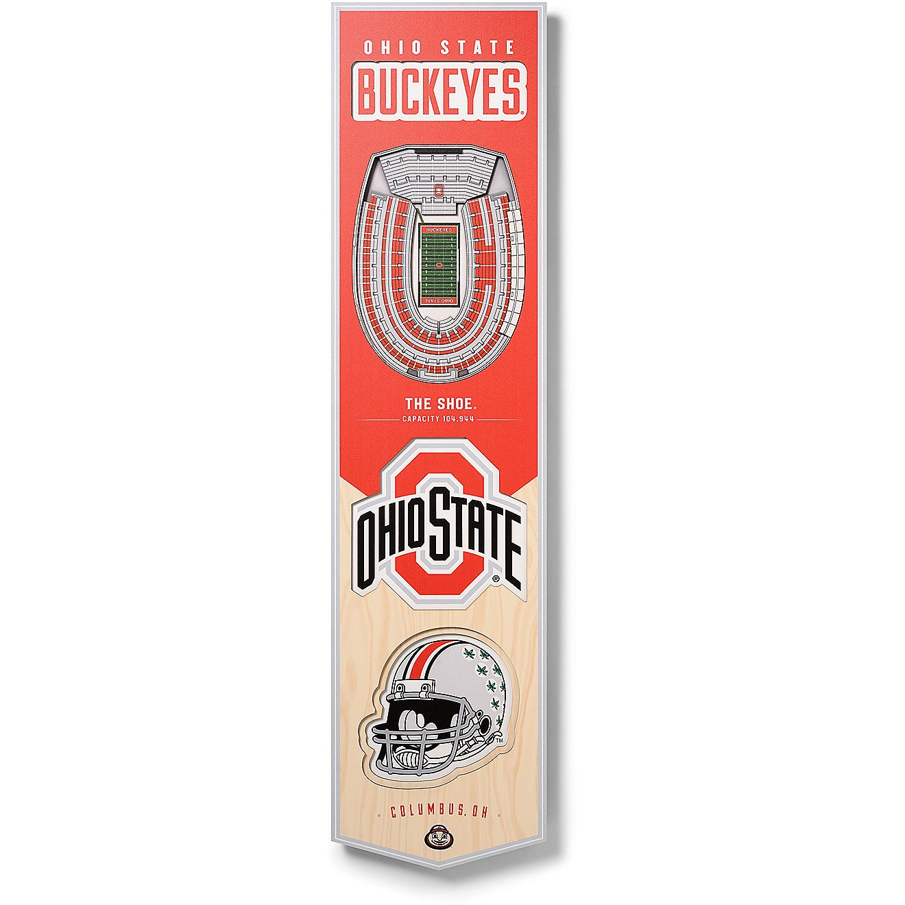 YouTheFan Ohio State University 8 in x 32 in 3-D Stadium Banner                                                                  - view number 1
