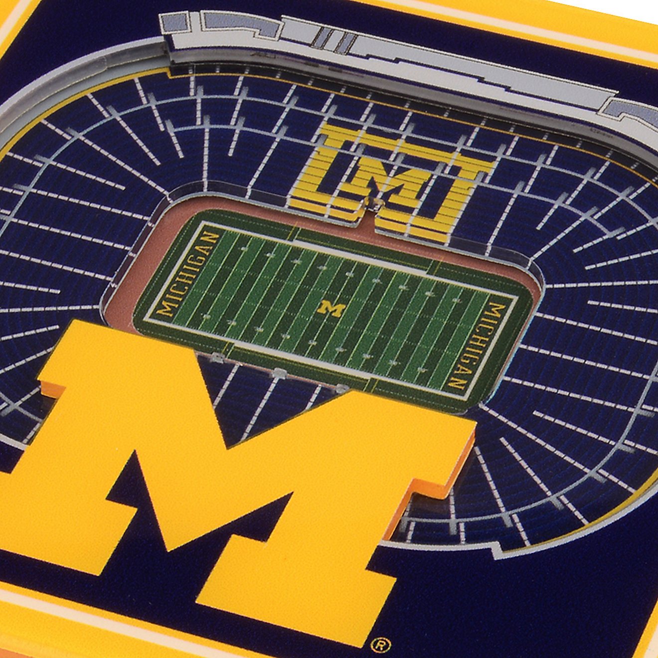 YouTheFan University of Michigan 3-D StadiumViews 2-Piece Coaster Set                                                            - view number 2