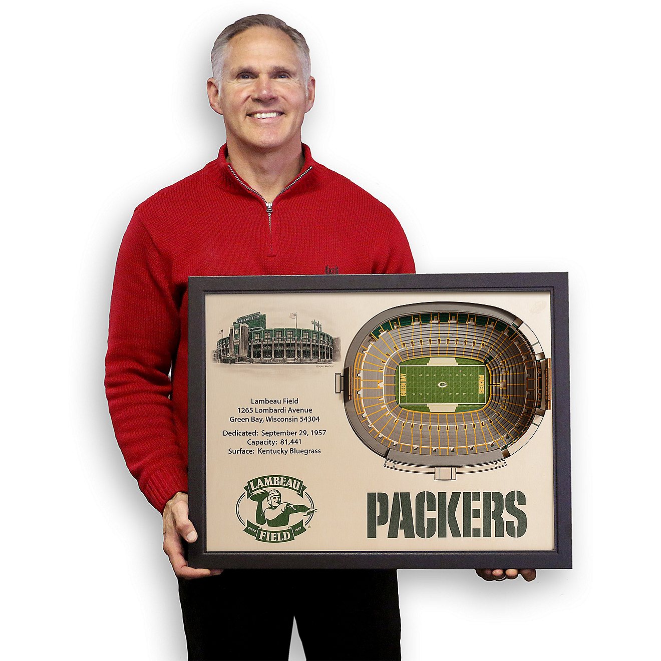 YouTheFan Green Bay Packers 25-Layer StadiumViews 3-D Wall Art                                                                   - view number 5