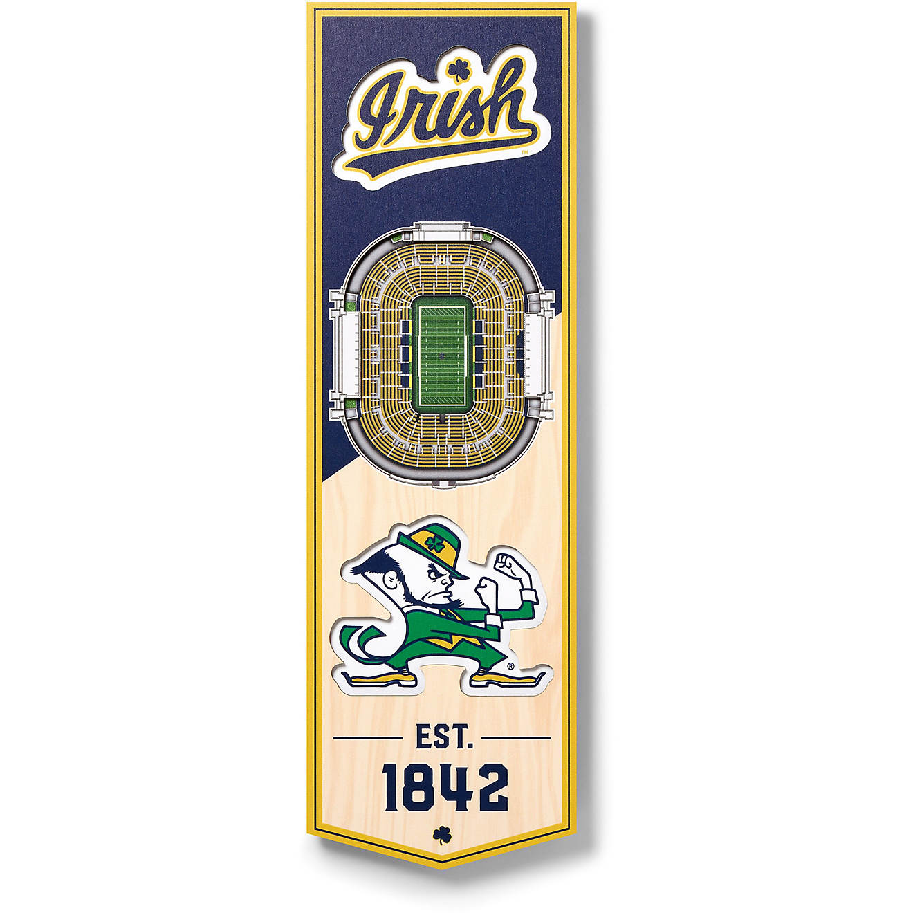 YouTheFan University of Notre Dame 6 in x 19 in 3-D Stadium Banner                                                               - view number 1