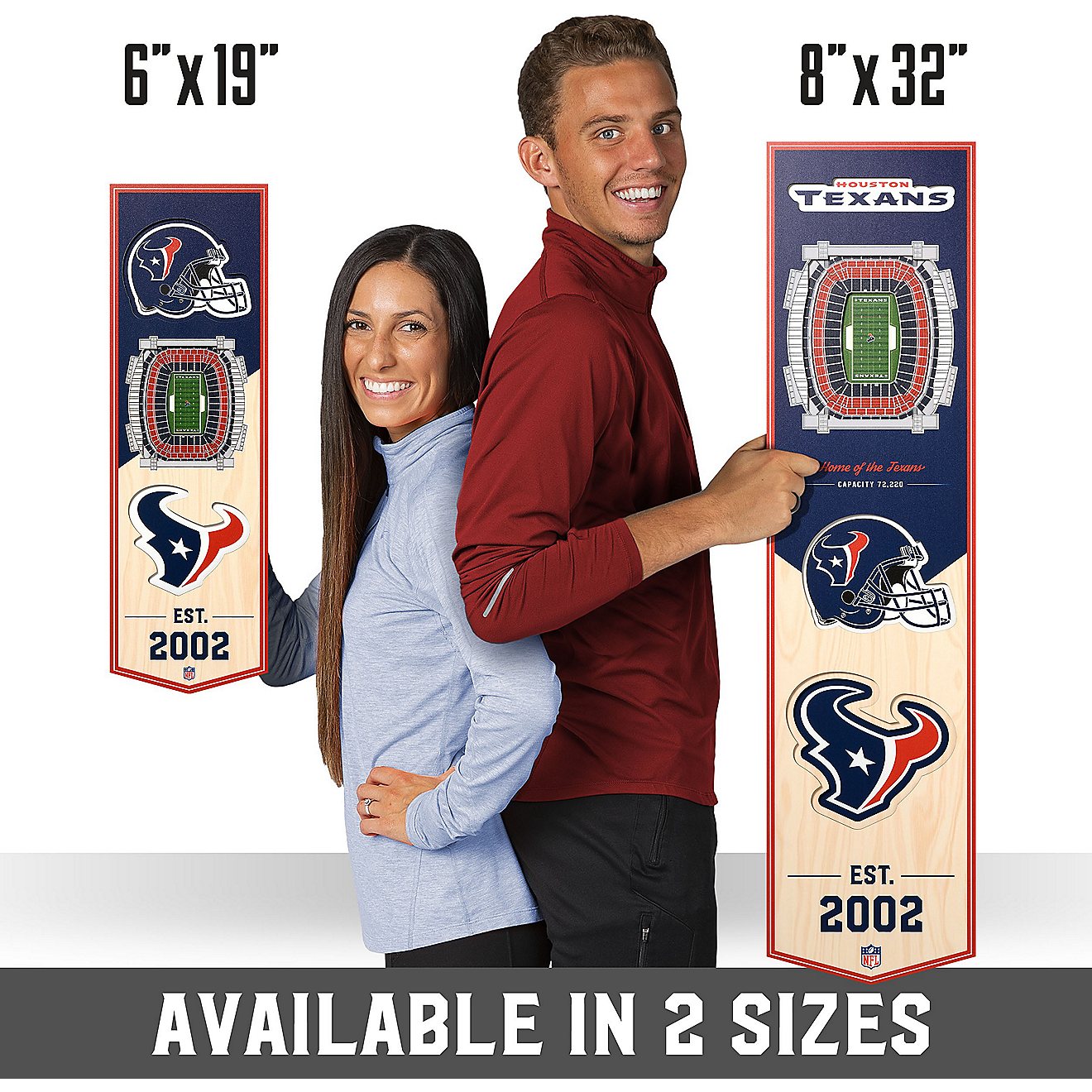 YouTheFan Houston Texans 8 x 32 in 3-D Stadium Banner                                                                            - view number 7