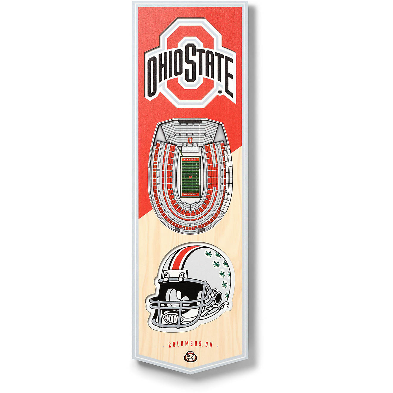 YouTheFan Ohio State University 6 in x 19 in 3-D Stadium Banner                                                                  - view number 1