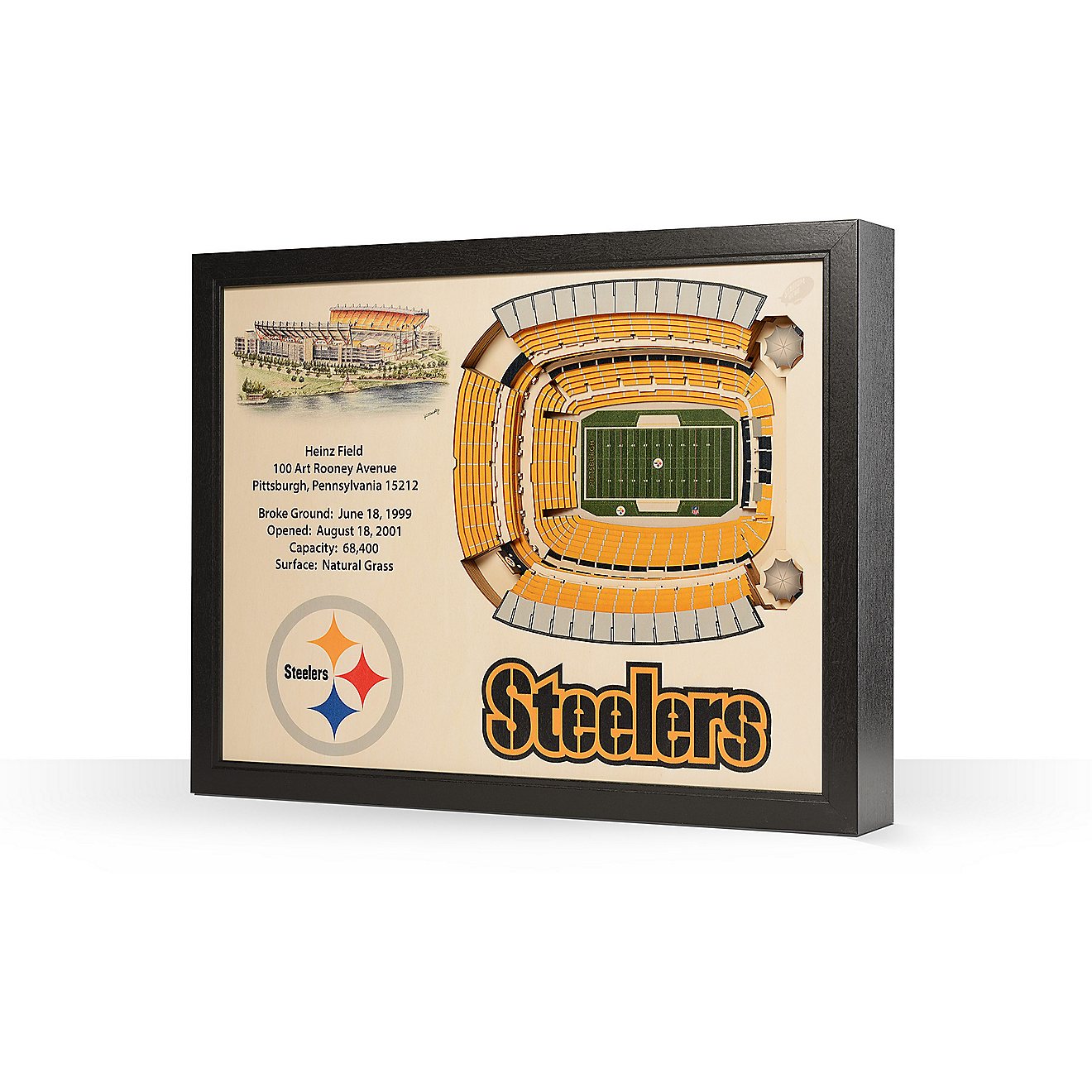 YouTheFan Pittsburgh Steelers 25-Layer 3-D Stadium Wall Art                                                                      - view number 1