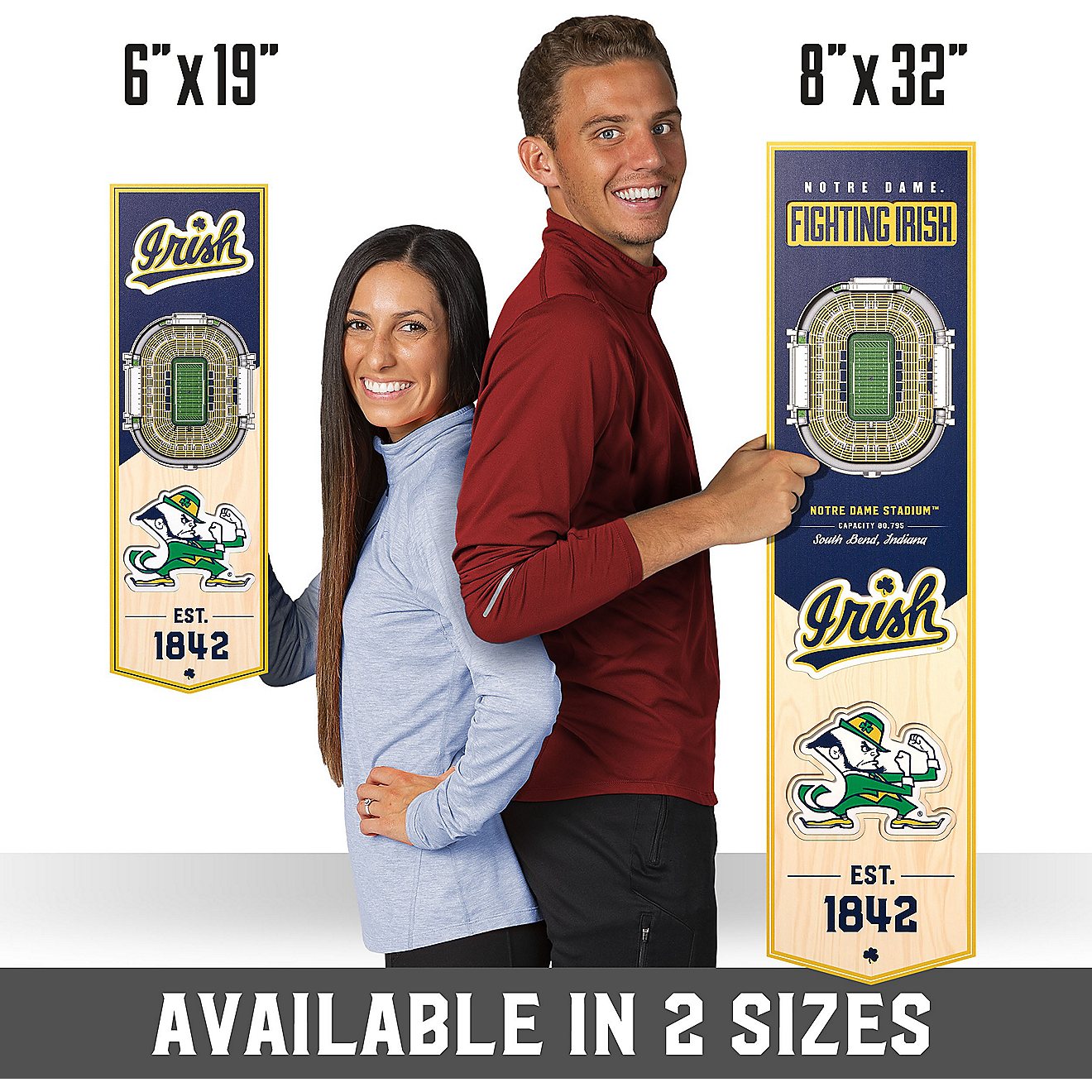 YouTheFan University of Notre Dame 6 in x 19 in 3-D Stadium Banner                                                               - view number 7