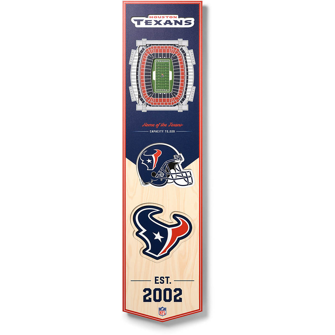 YouTheFan Houston Texans 8 x 32 in 3-D Stadium Banner                                                                            - view number 1