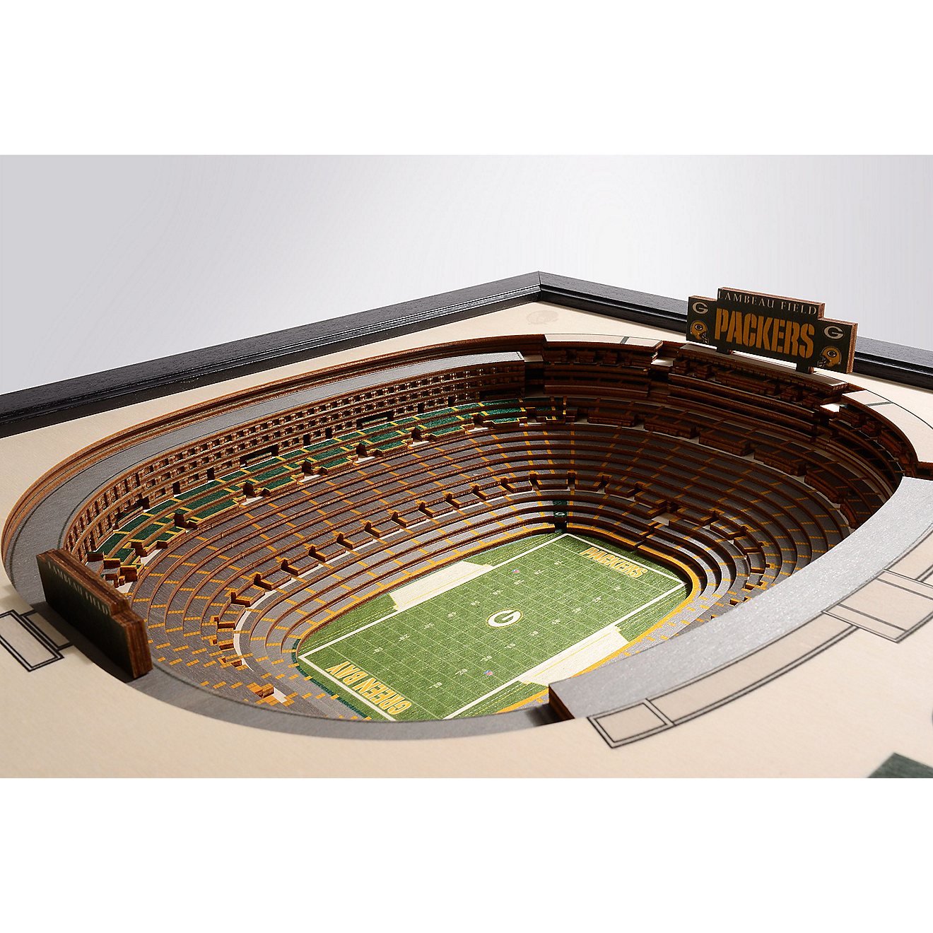YouTheFan Green Bay Packers 25-Layer StadiumViews 3-D Wall Art                                                                   - view number 3