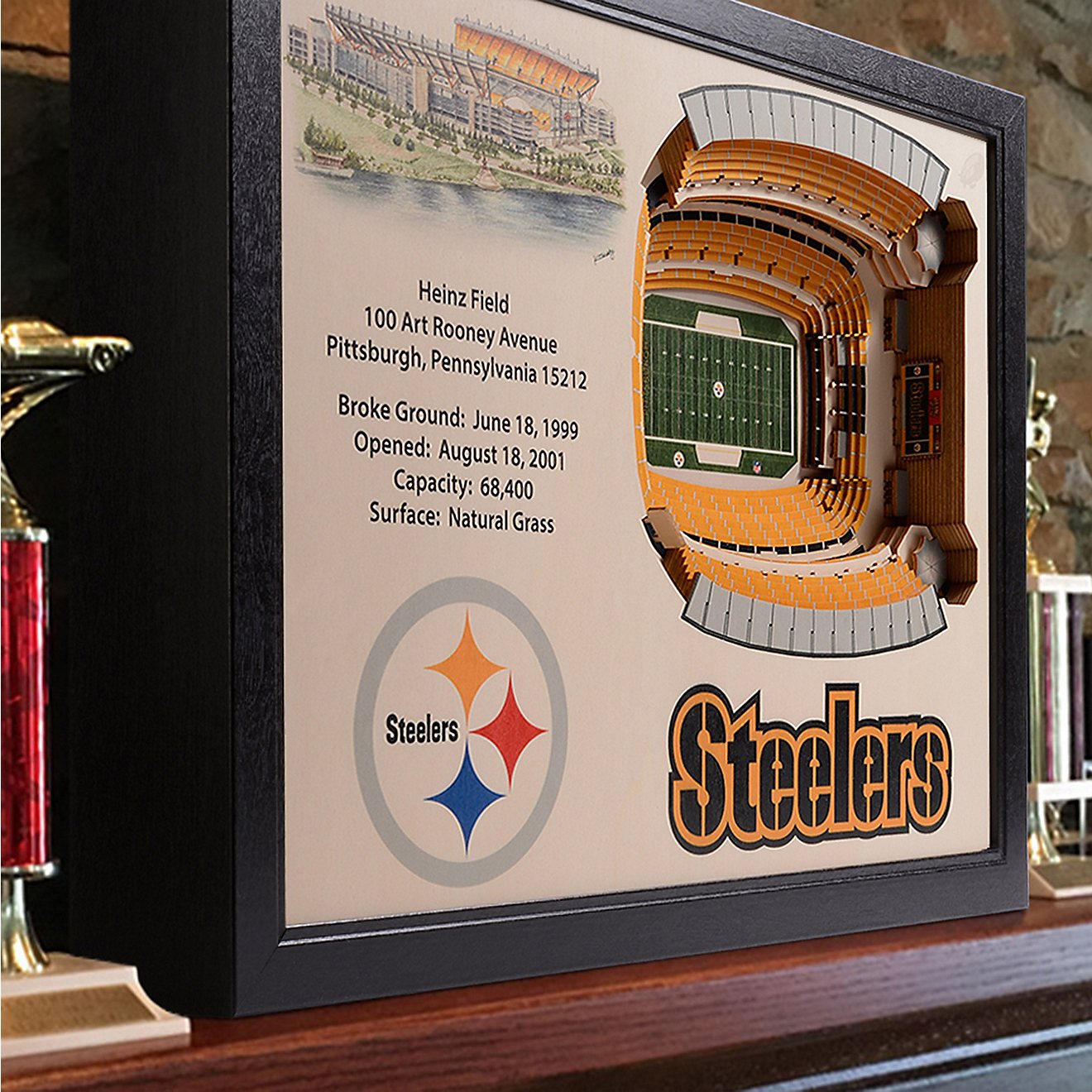 YouTheFan Pittsburgh Steelers 25-Layer 3-D Stadium Wall Art                                                                      - view number 2