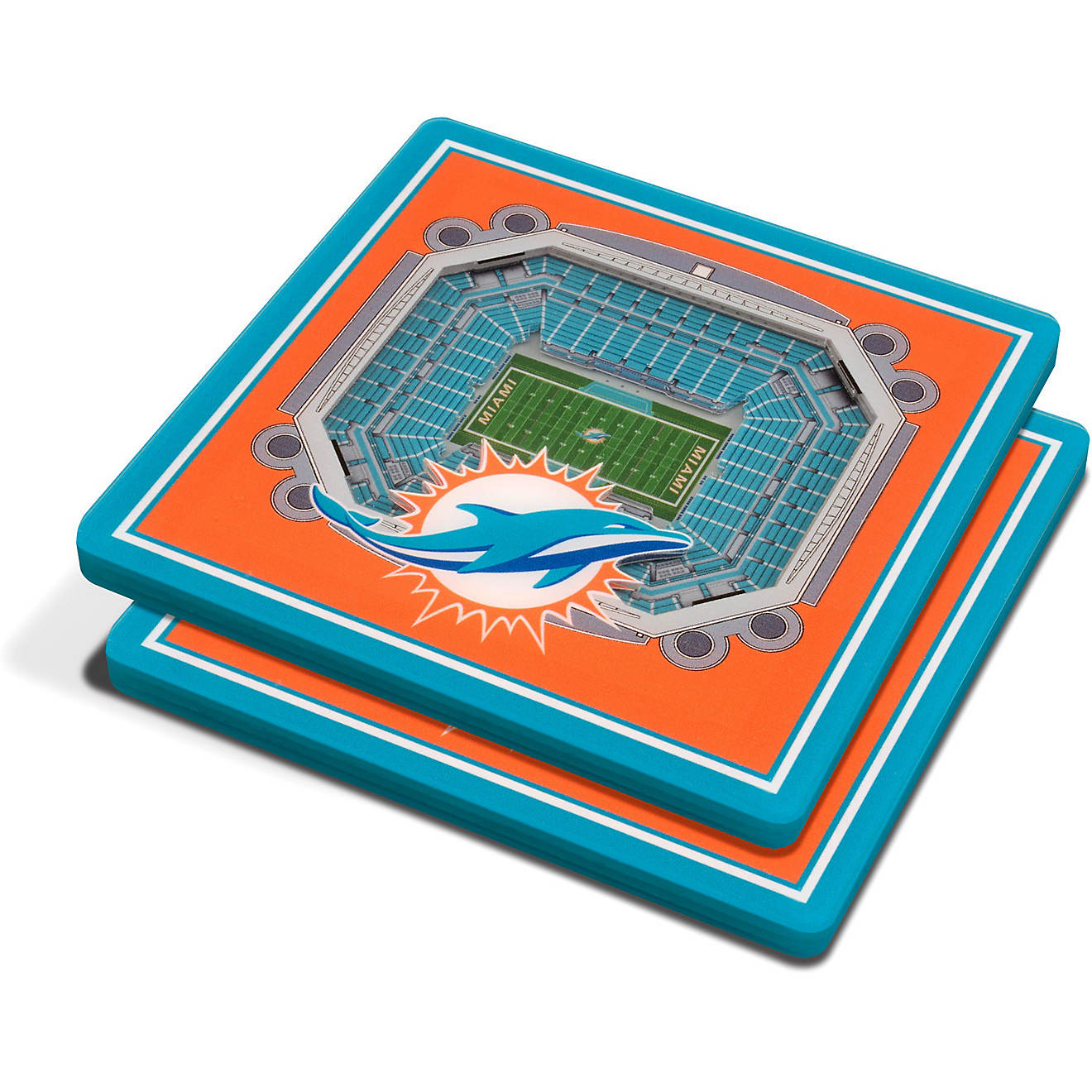 YouTheFan Miami Dolphins 3-D StadiumViews Coasters 2-Pack                                                                        - view number 1