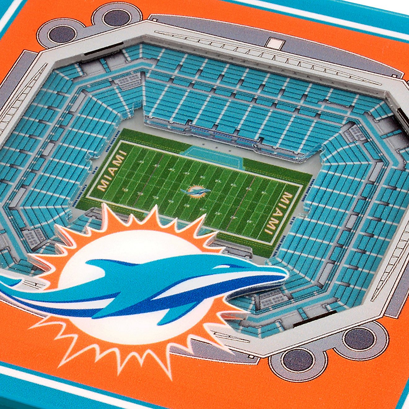 YouTheFan Miami Dolphins 3-D StadiumViews Coasters 2-Pack                                                                        - view number 2