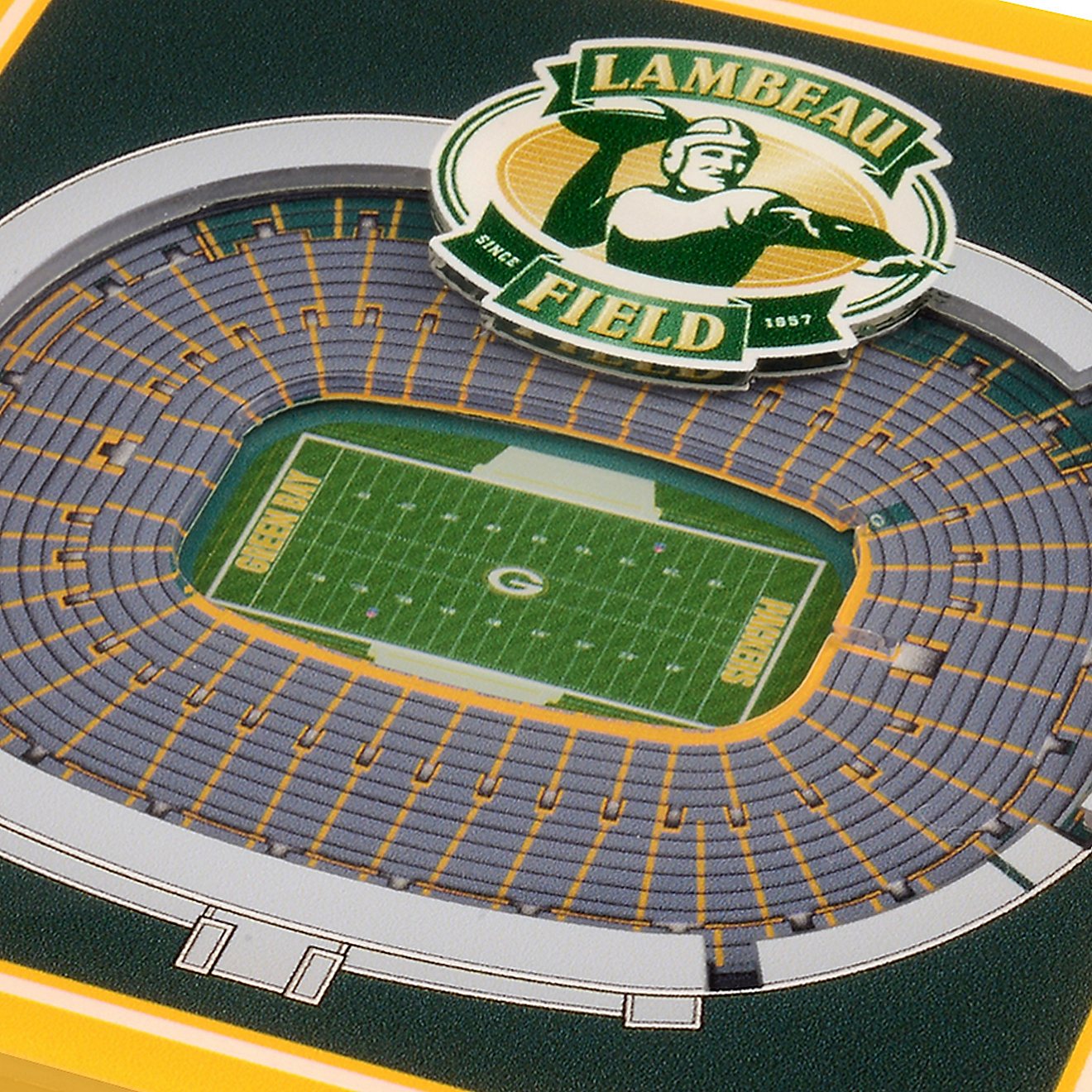 YouTheFan Green Bay Packers 3-D StadiumViews 2-Piece Coaster Set                                                                 - view number 2