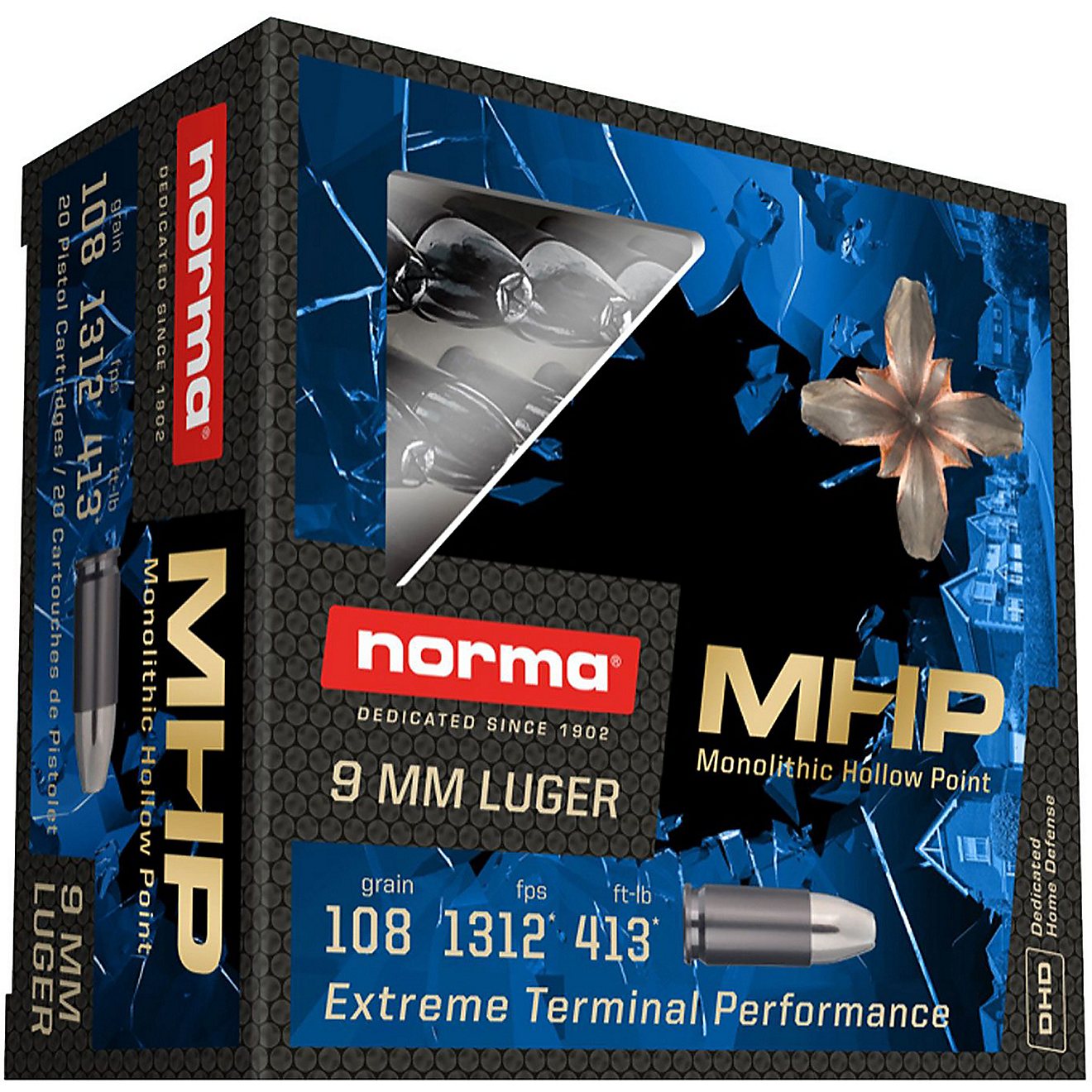 Norma 9mm Luger MHP Ammunition - 20 Rounds                                                                                       - view number 1