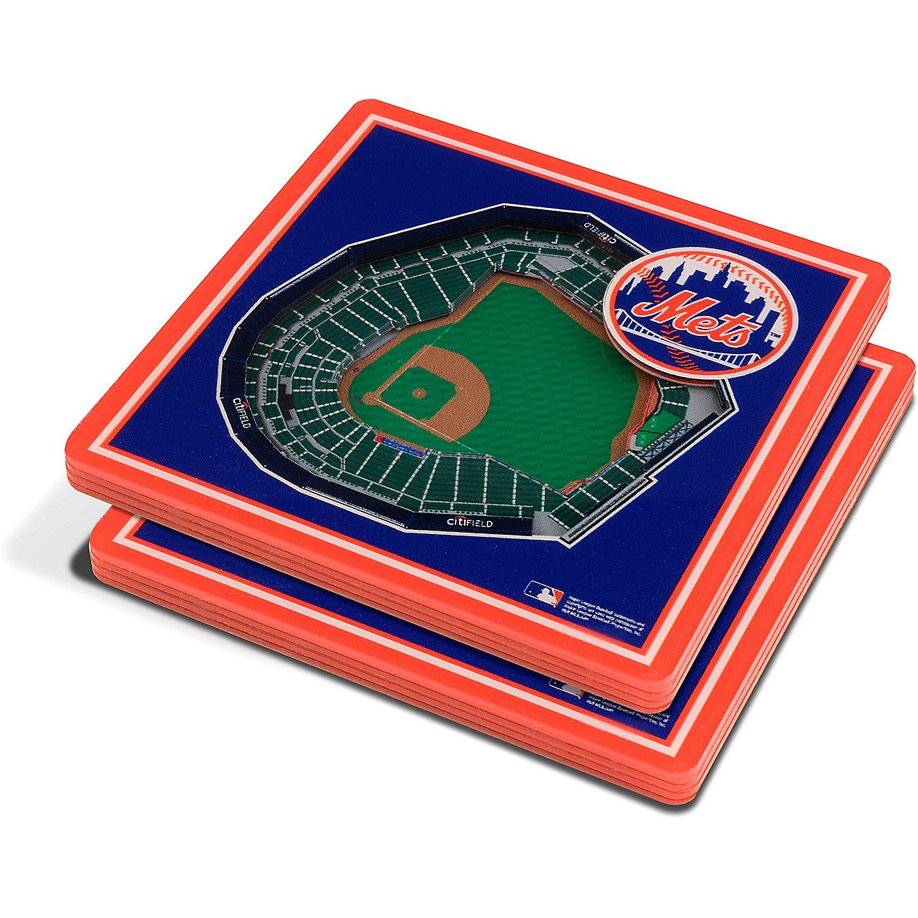 YouTheFan New York Mets 3-D StadiumViews 2-Piece Coaster Set                                                                     - view number 1