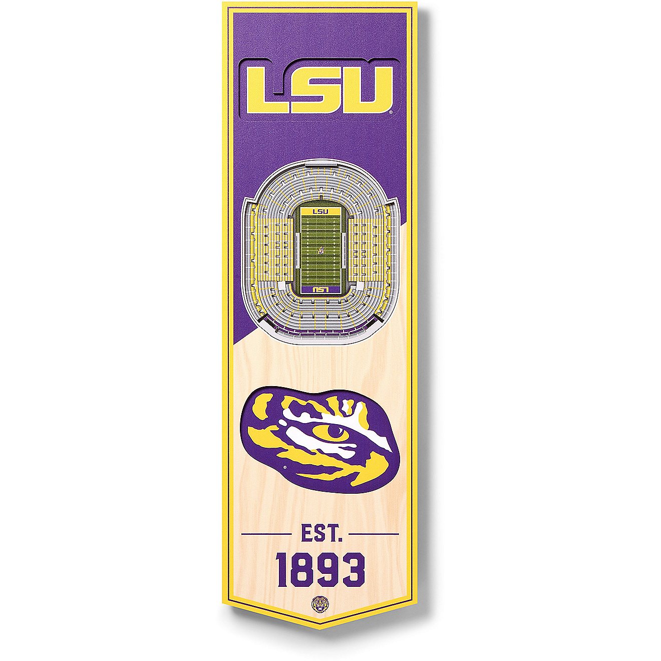YouTheFan Louisiana State University 6 in x 19 in 3-D Stadium Banner                                                             - view number 1