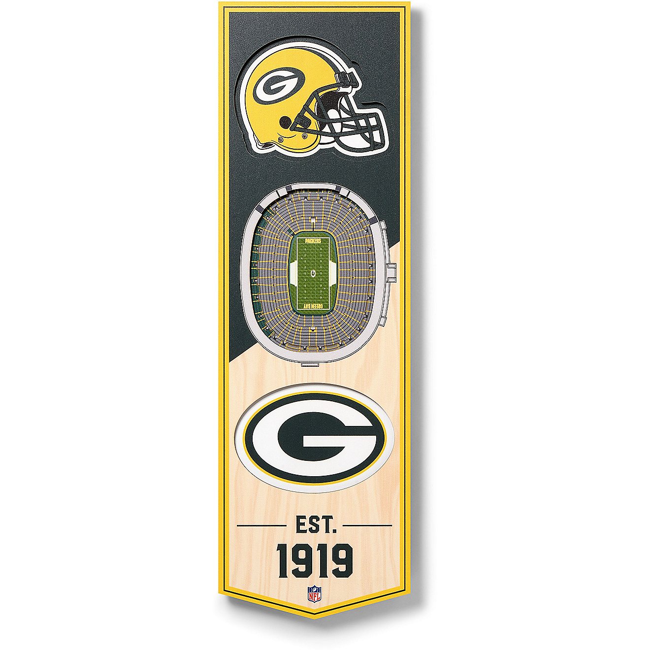 YouTheFan Green Bay Packers 6" x 19" 3-D Stadium Banner                                                                          - view number 1