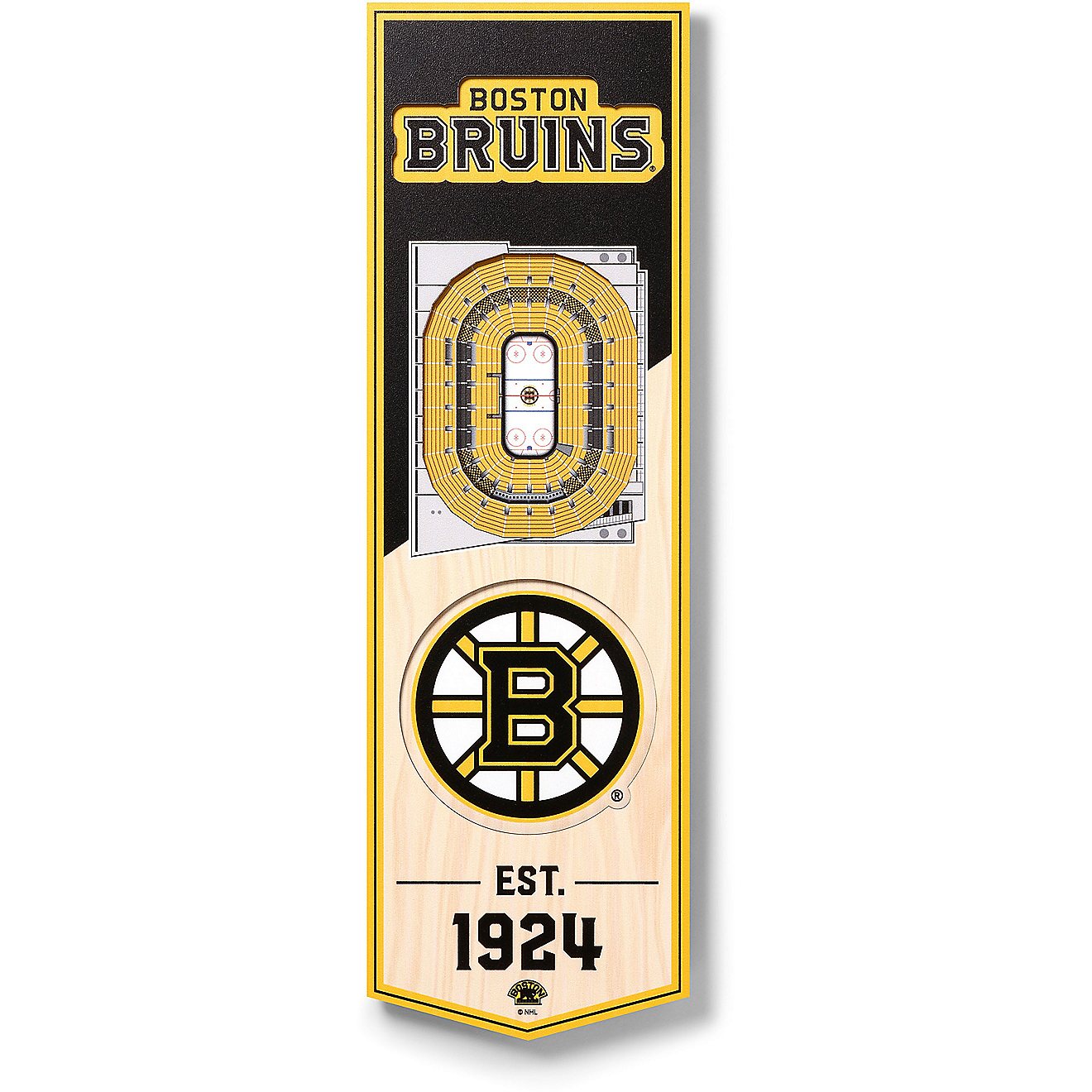 YouTheFan Boston Bruins 6" x 19" 3-D Stadium Banner                                                                              - view number 1