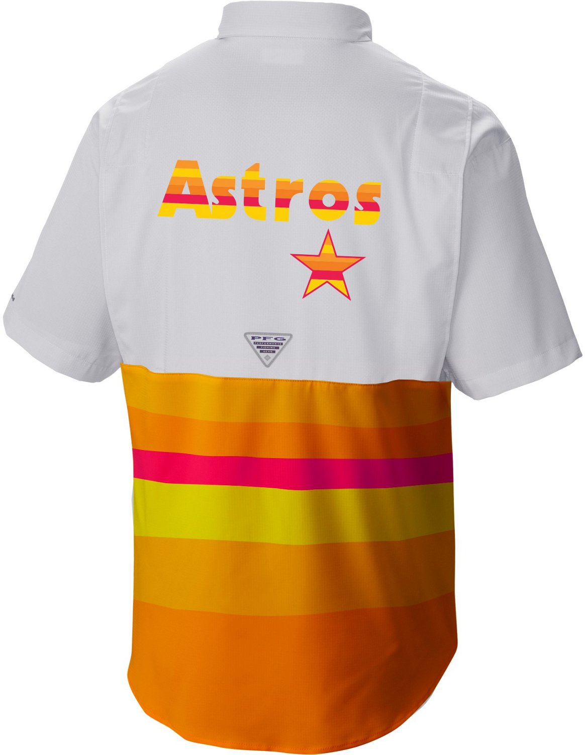 Columbia Sportswear Men's Houston Astros Rainbow Tamiami Short Sleeve
