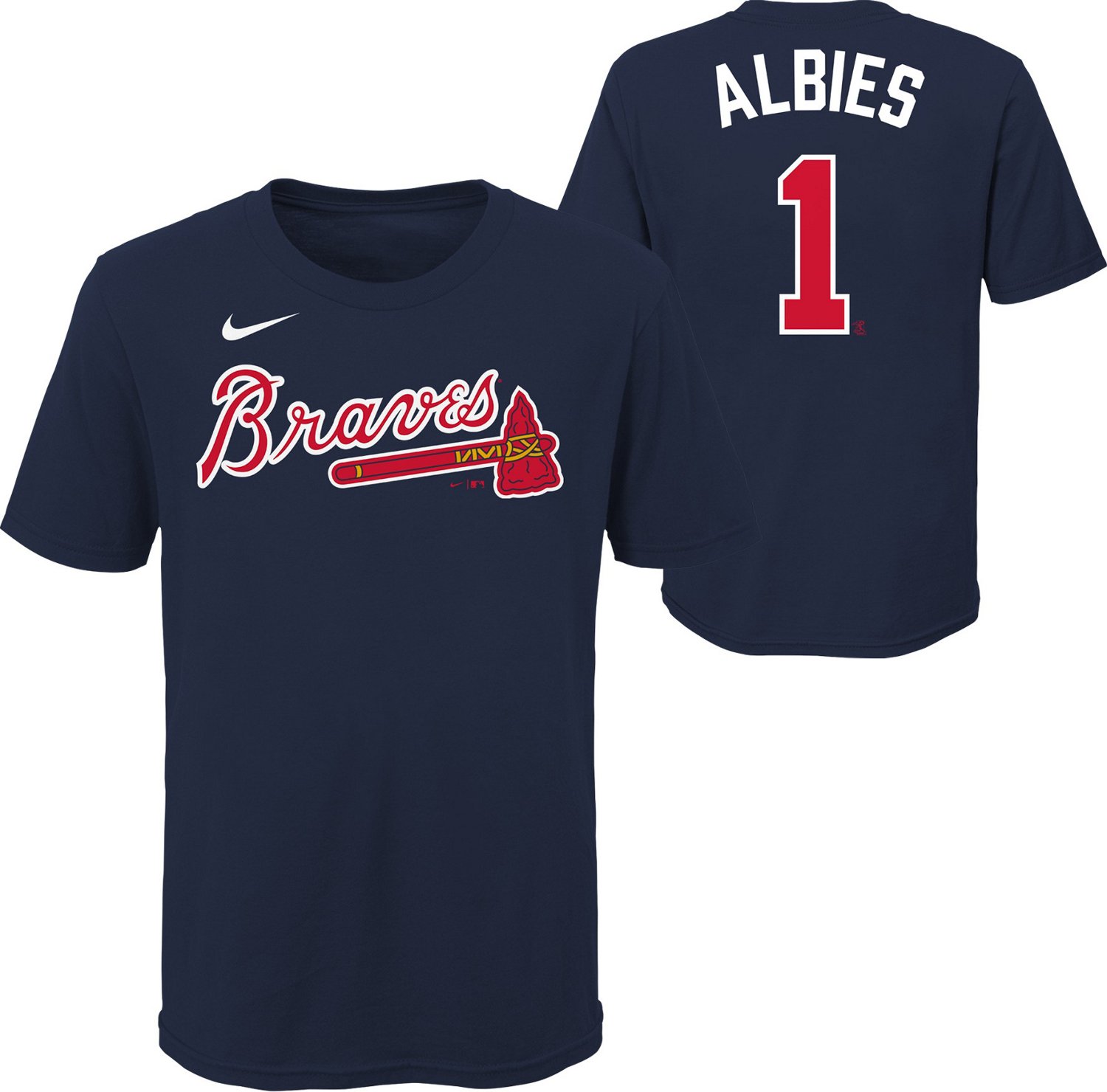 Nike Boys' Atlanta Braves Ozzie Albies #1 Short Sleeve T-shirt | Academy