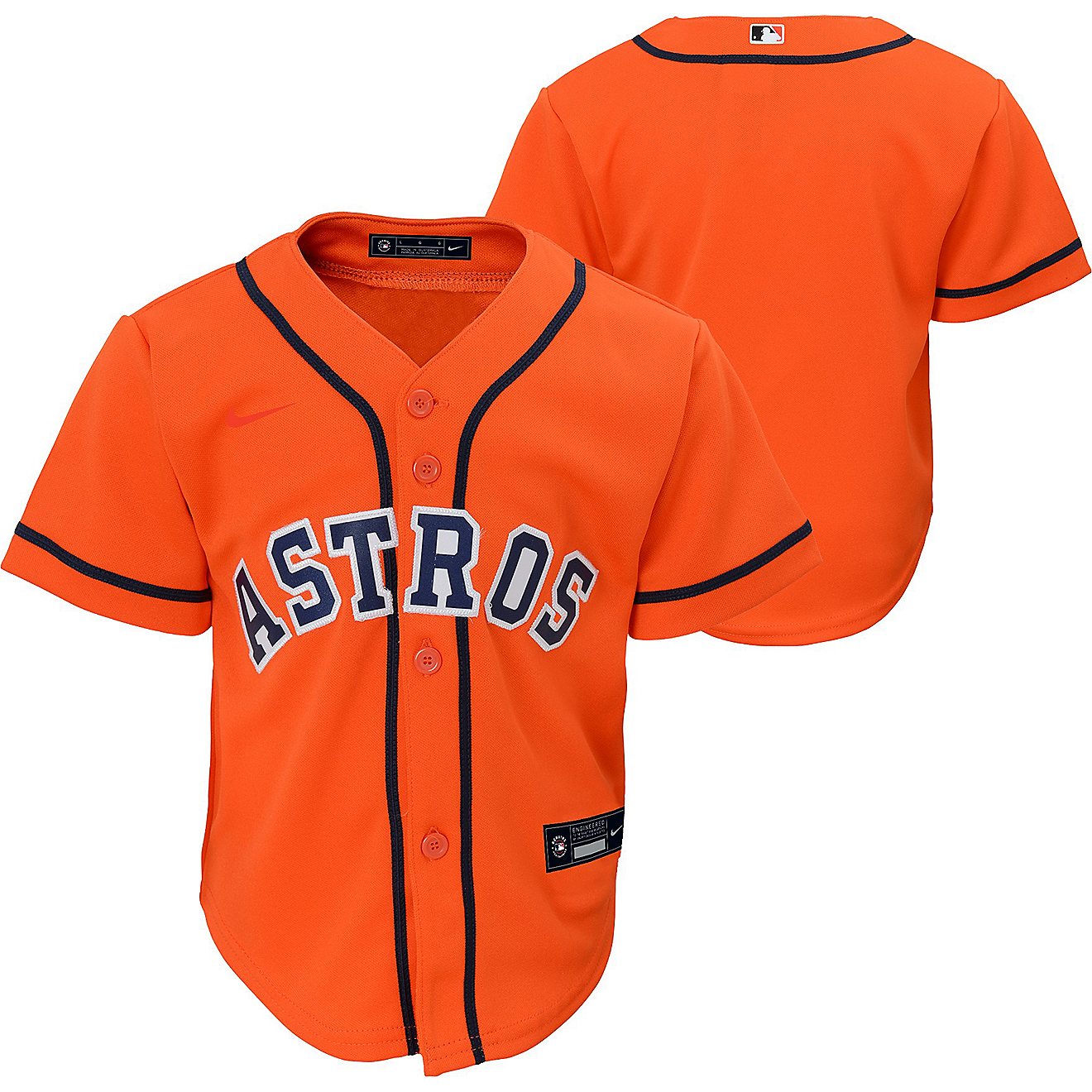 Nike Toddlers' Houston Astros Alt.1 Team Replica Finished Short Sleeve Jersey                                                    - view number 3