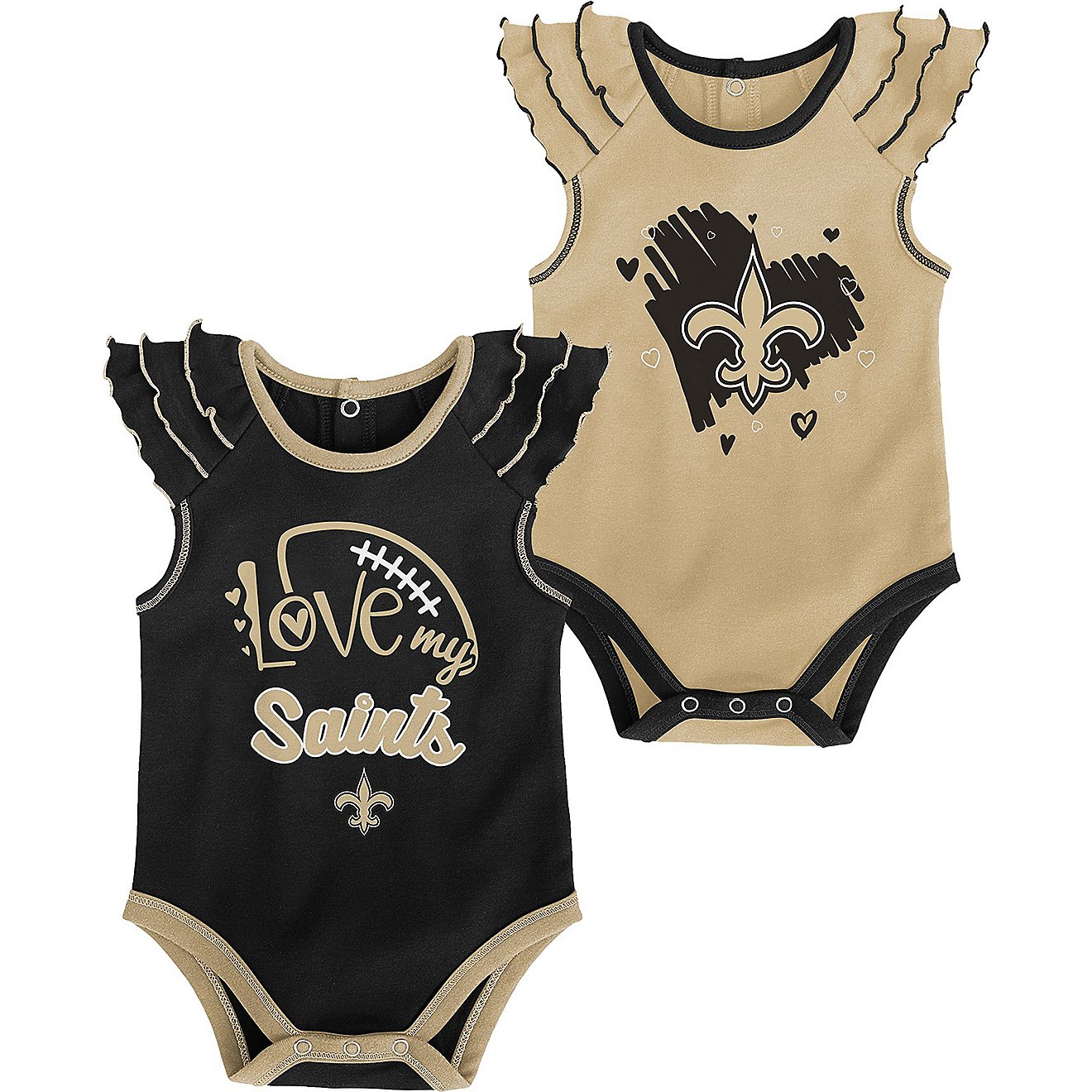 NFL Infant Girls’ New Orleans Saints Touchdown Creepers 2-Pack                                                                 - view number 1