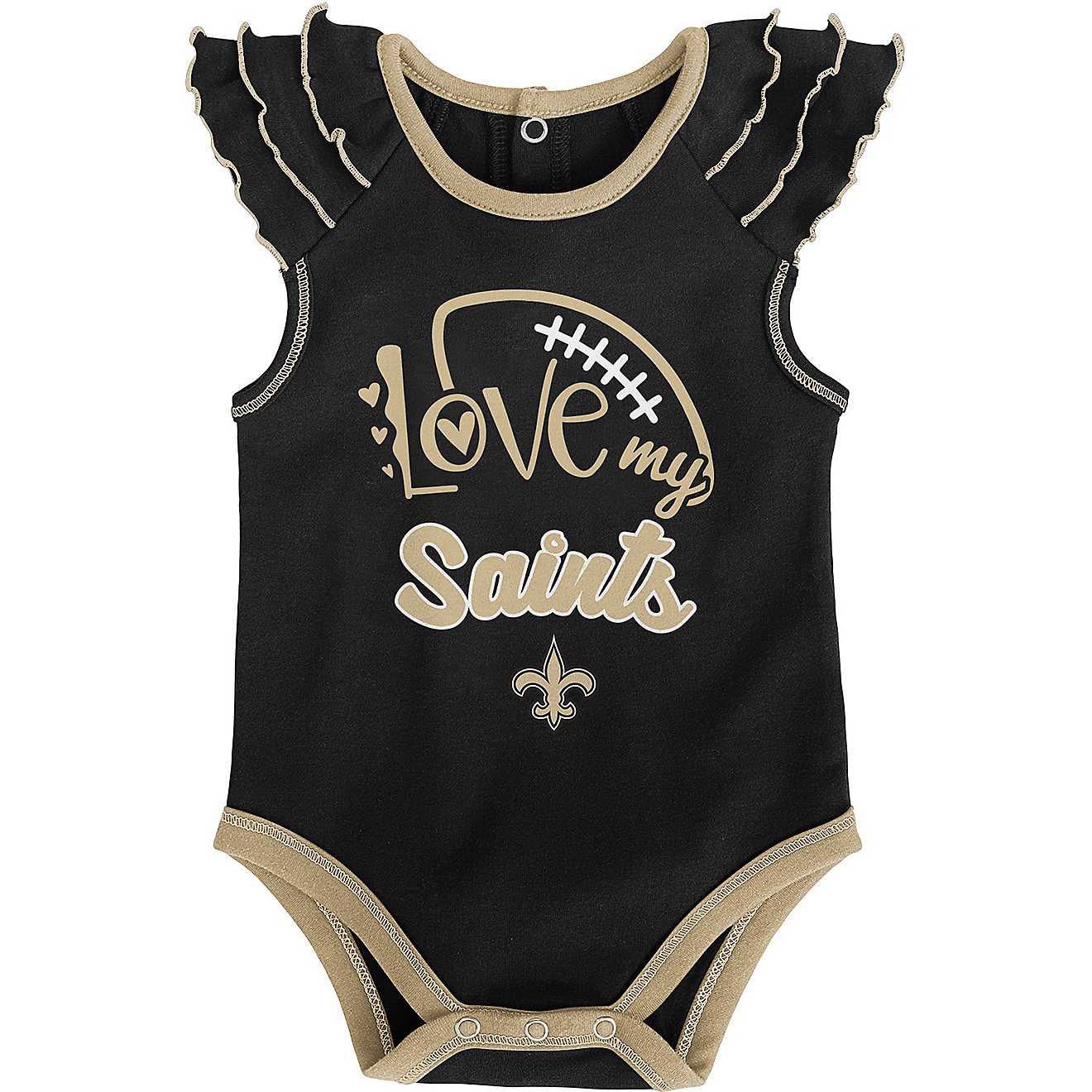 NFL Infant Girls’ New Orleans Saints Touchdown Creepers 2-Pack                                                                 - view number 3