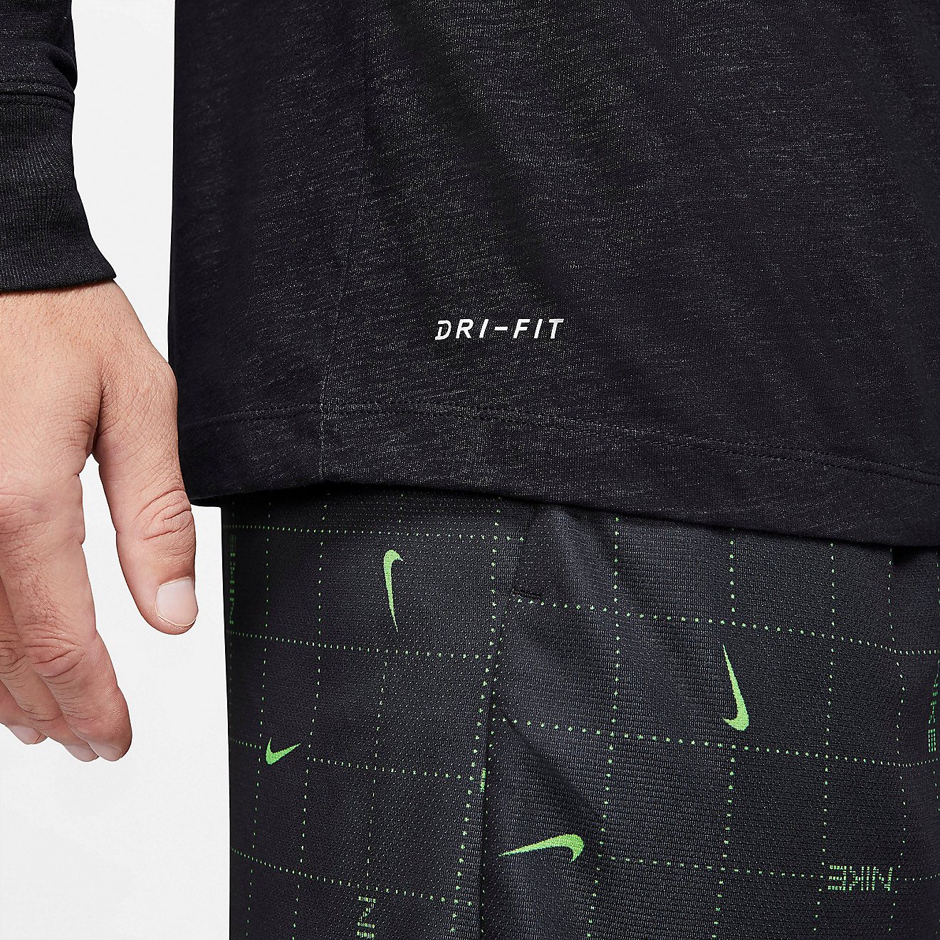 Nike Men's Dri-FIT Slub Seasonal Graphic Long Sleeve T-shirt                                                                     - view number 6
