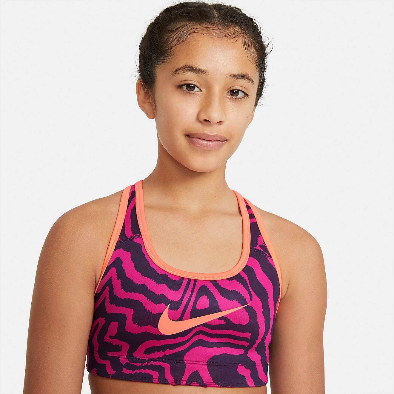 Nike Girls' Nike Pro Swoosh AOP Reversible Sports Bra | Academy