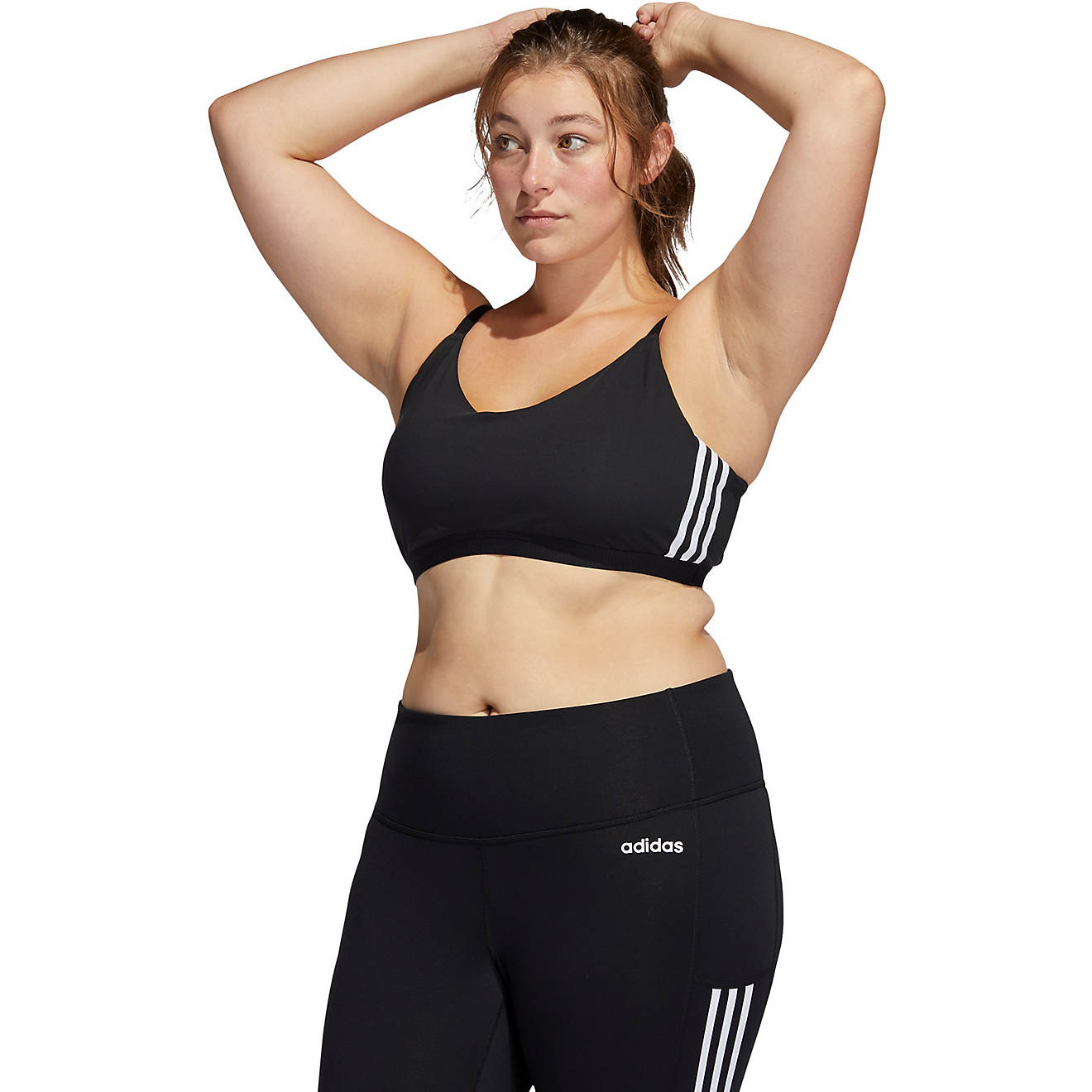 Adidas Women's Plus Size All Me 3-Stripes Low Support Sports Bra                                                                 - view number 1