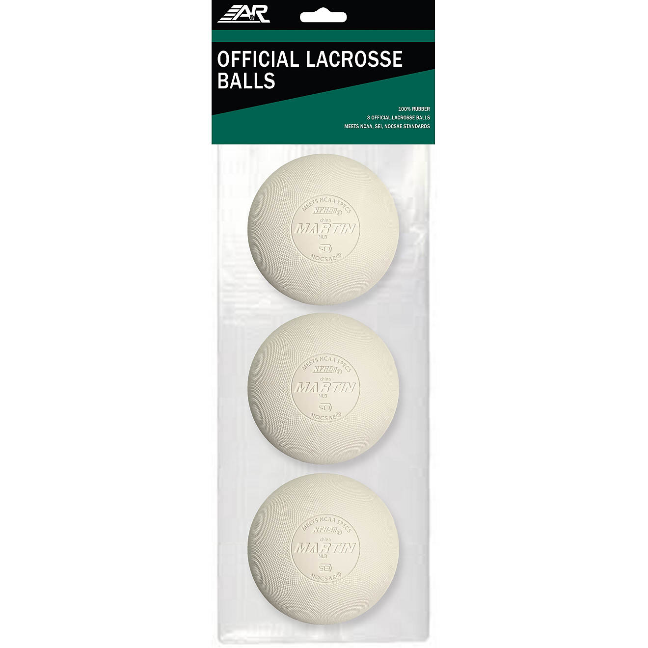 NFHS Martin Sports 2 Pack Official Lacrosse Balls WHITE NCAA NOCSAE Approved 