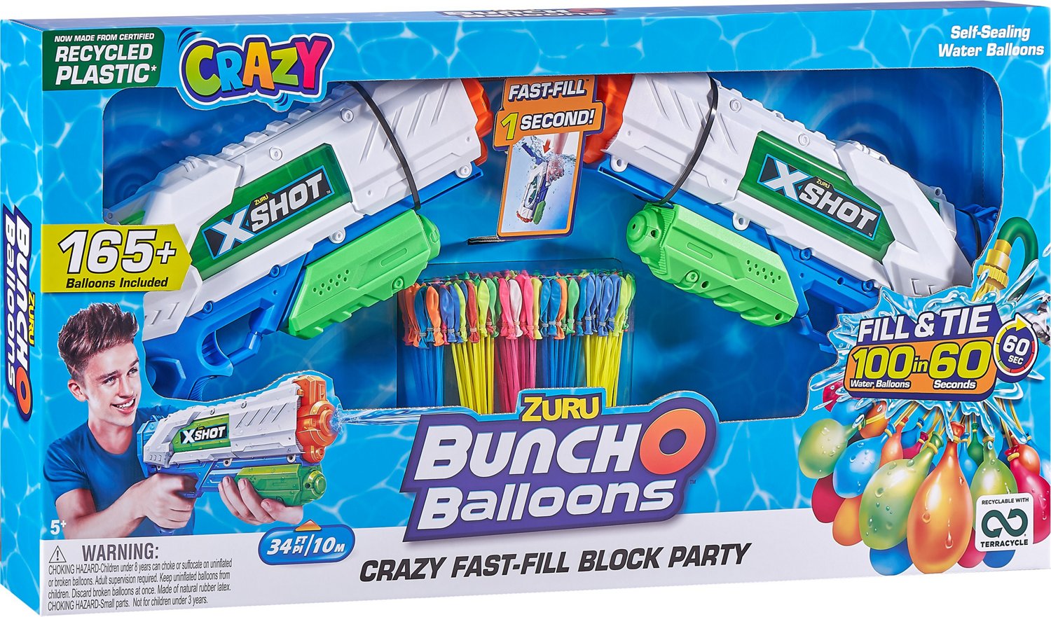 ZURU Bunch O Balloons Crazy FastFill Blaster Block Party Pack Academy